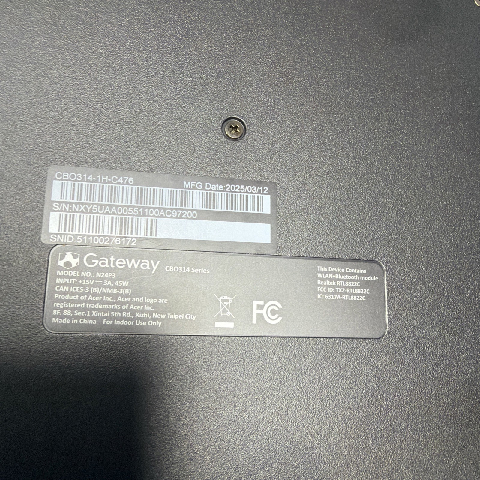 acer Gateway Chromebook 314 (CBO314-1H-C476) Laptop, 14″ LCD, Intel🔥MINT🔥