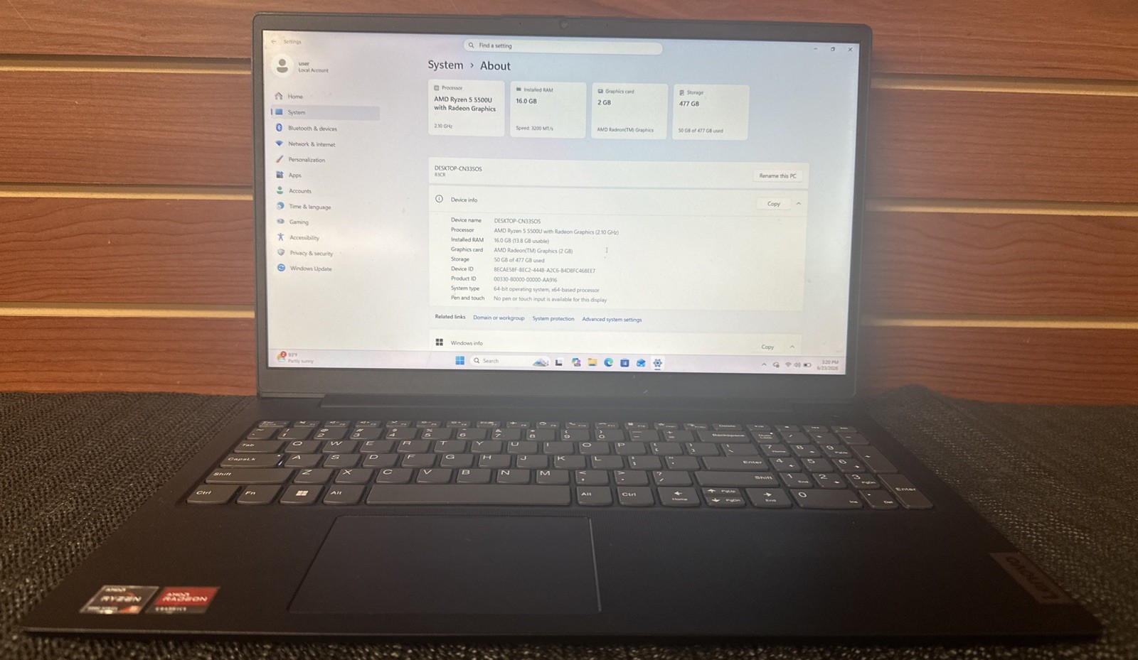 Lenovo IdeaPad 1 Laptop 15.6” FHD Display, AMD Ryzen 5 5500U, 16.0 Ra, 512GB SSD
