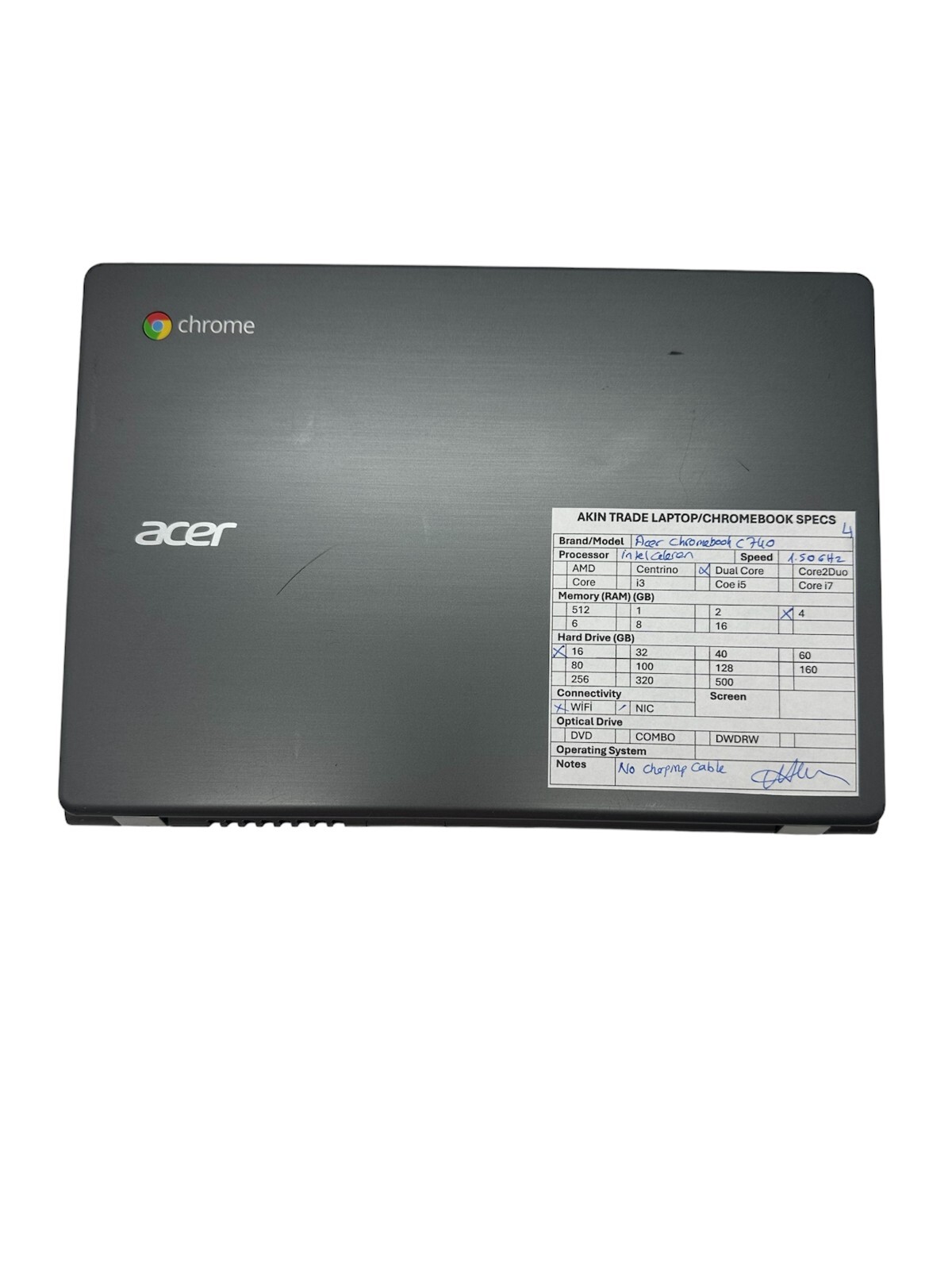 Acer C740-C4PE 11.6″ Chromebook – Intel 3205U – 4GB RAM 16GB SSD GOOD CONDİTİON