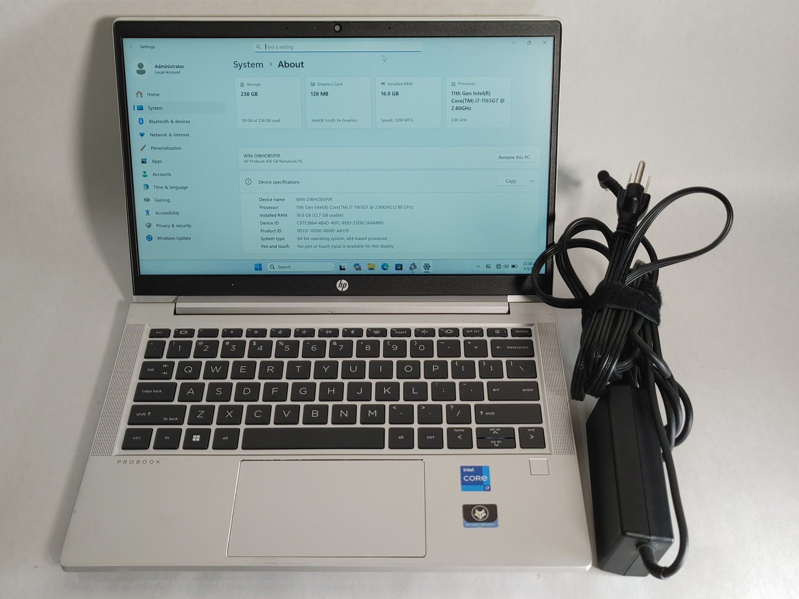 HP ProBook 430 G8 Core i7-1165G7 2.80 GHz 16 GB DDR4 256 GB NVMe Windows 11 Pro