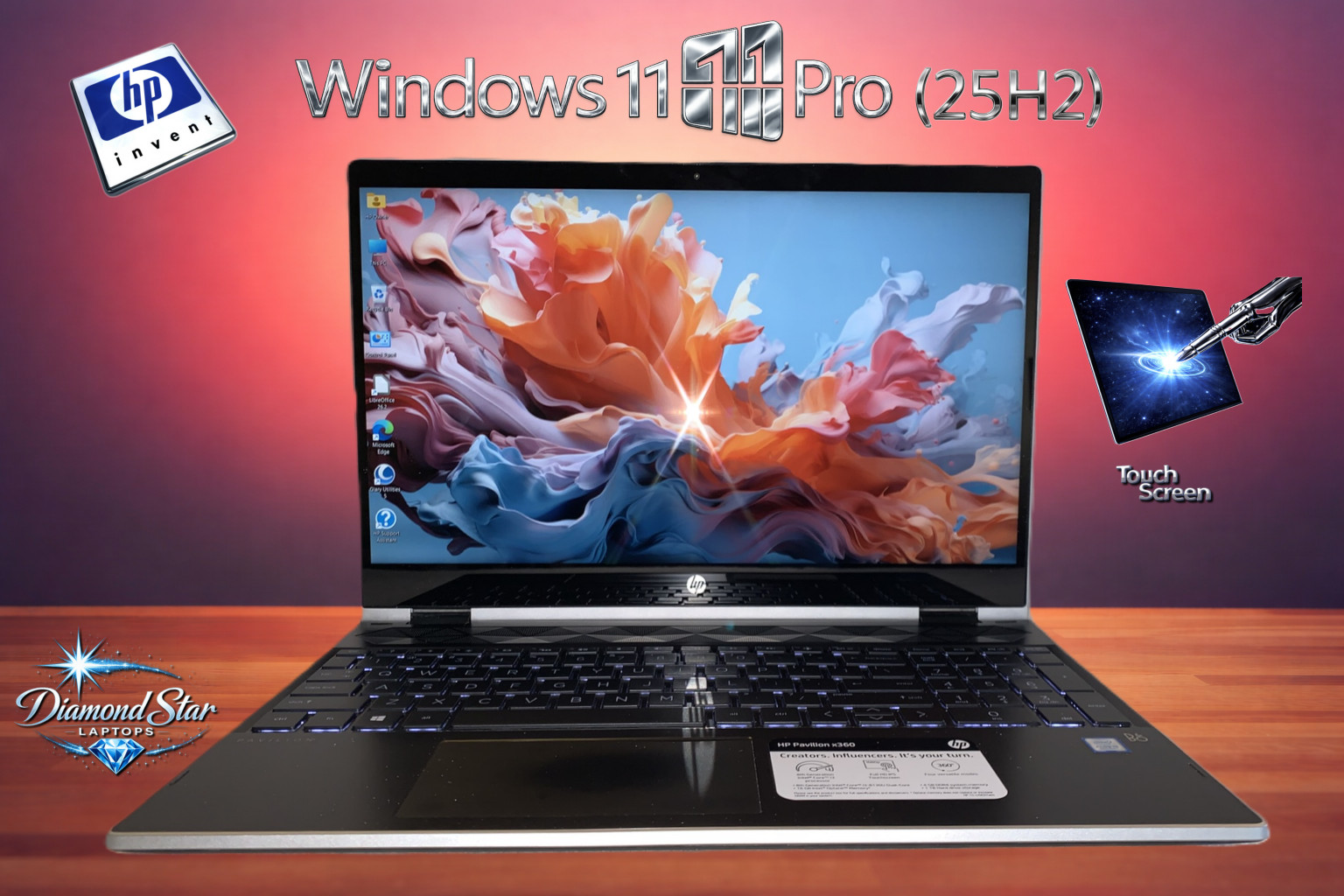 HP Pavilion X360 15″ Windows 11 Pro 12GB i3 8th Gen@2.20GHz 256SSD+1 TerabyteHDD