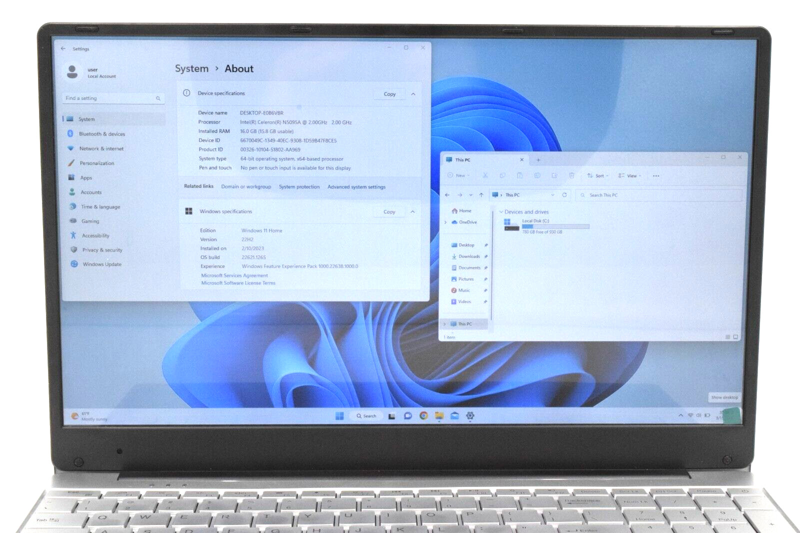 NEW NetFu 15″ FHD Laptop, Intel CPU, 16gb RAM / Up to 2tb Storage