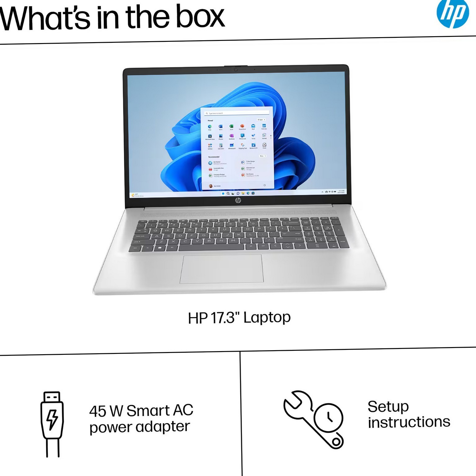 HP Pavilion 17 Laptop 17.3in FHD AMD Ryzen 5 7430U 12GB RAM 256GB SSD Win 11 Pro