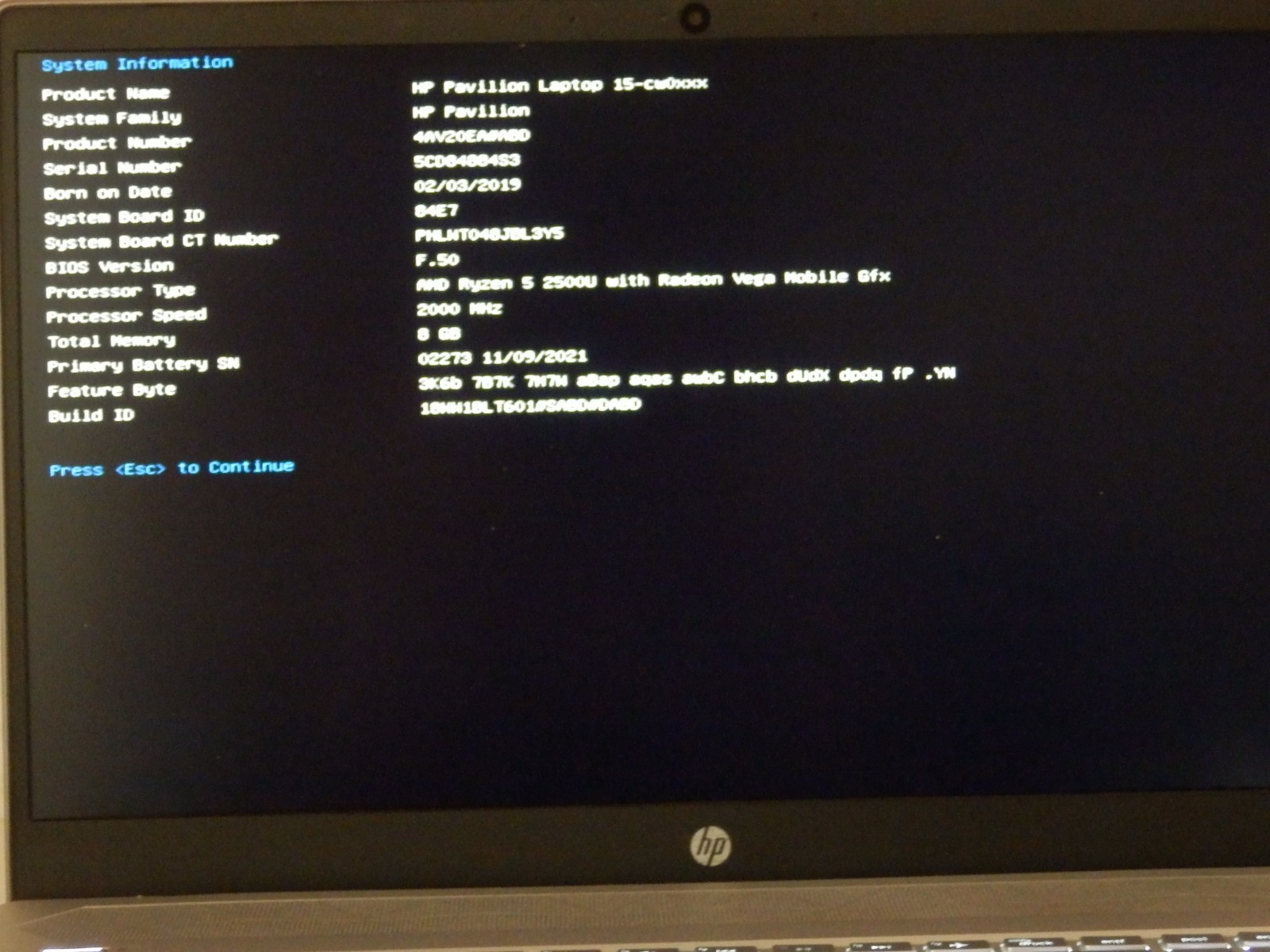 HP Pavilion 15-cw, AMD Ryzen 5 2500U, 8GB Ram, 256GB SSD, Vega 8, 15.6″ inch FHD