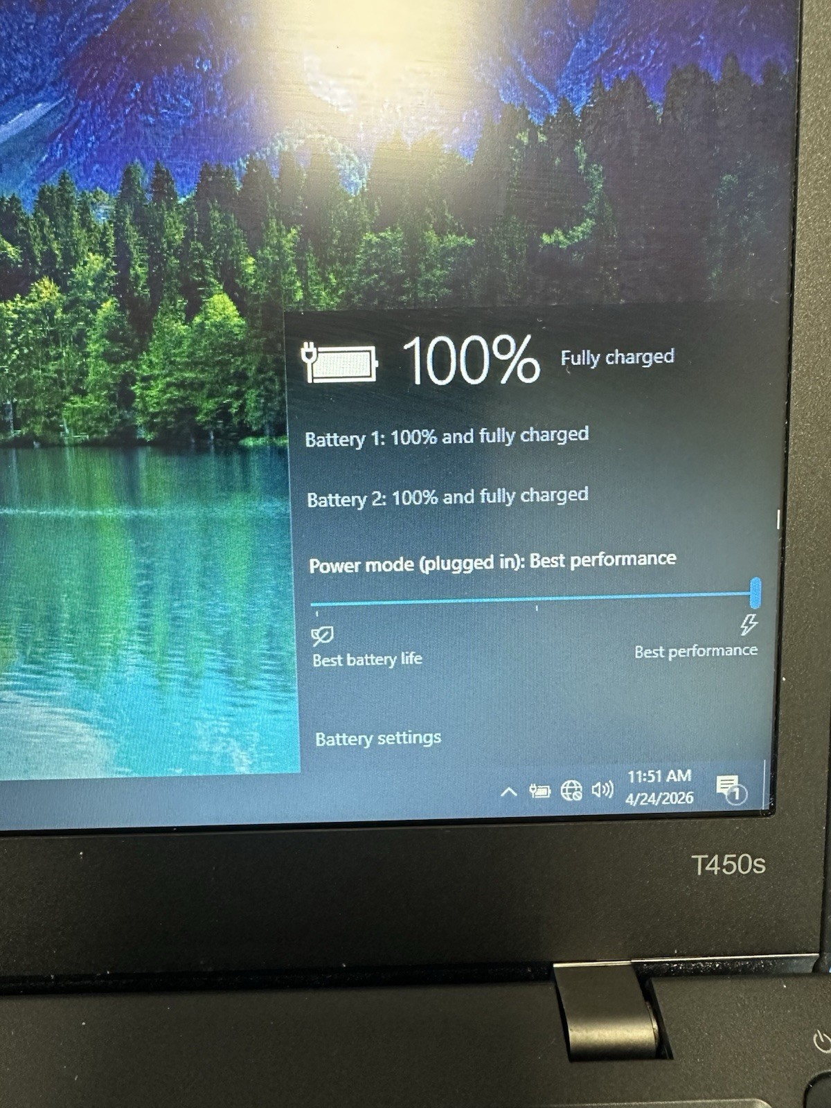 Lenovo T450S 14” I5-5300U@2.30GHz 12GB RAM 250GB SSD Windows 10 Pro, 2 Batteries
