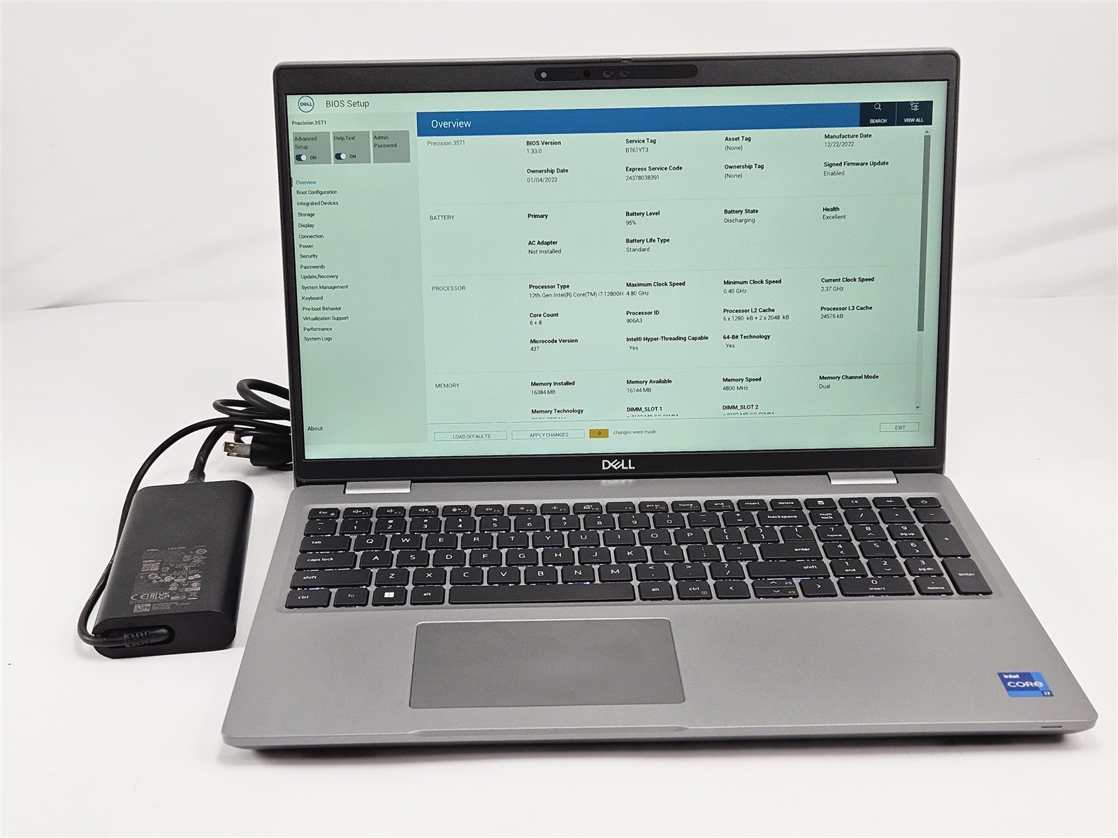 Dell Precision 3571 Gray 15.6″ Core i7-12800H 16GB RAM 512GB NVMe SSD T600