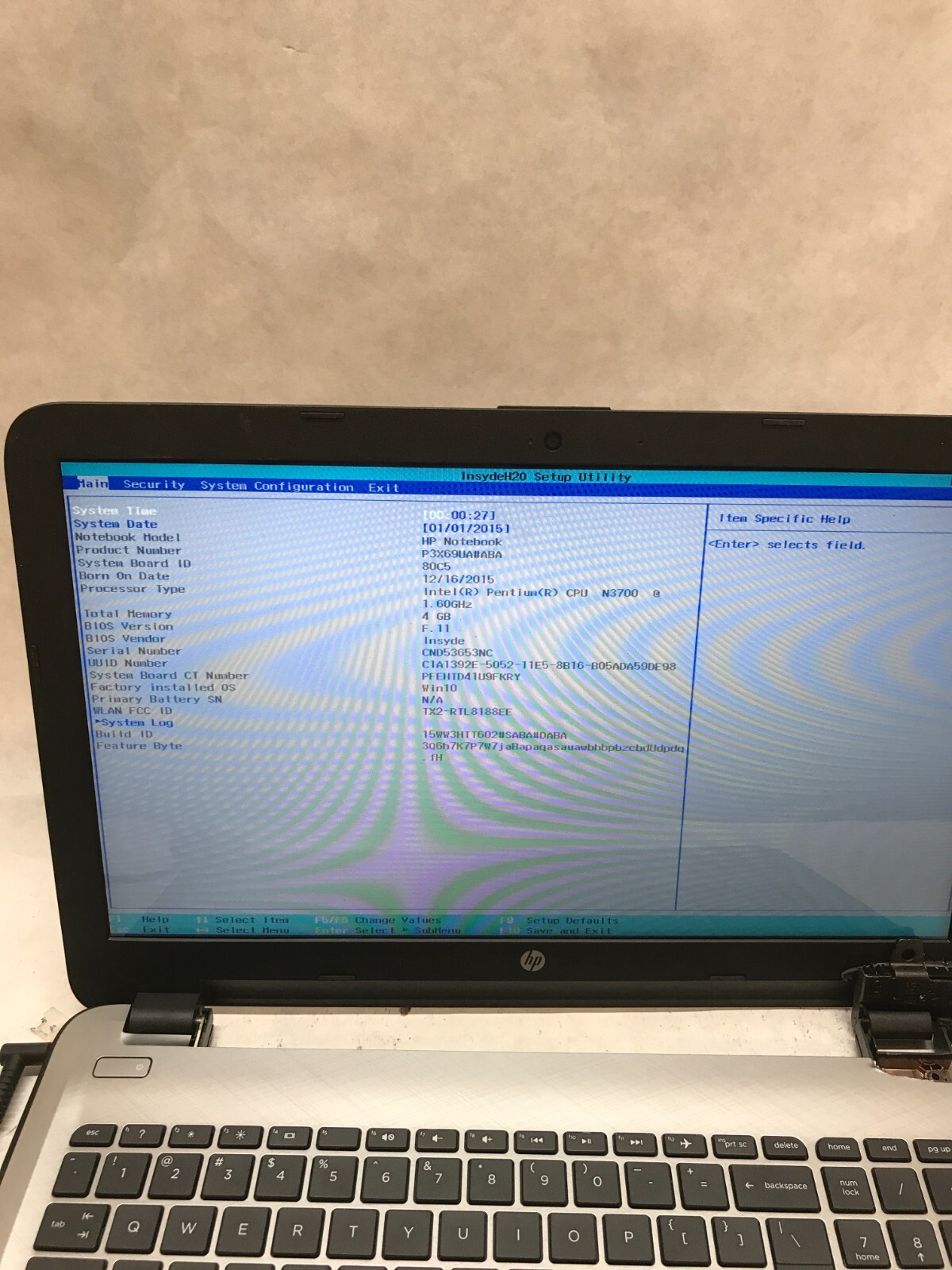 HP 15-ac130ds 15″ Pentium N3700 1.6GHz 4GB RAM NO HDD/OS For Parts/Repair – – DW