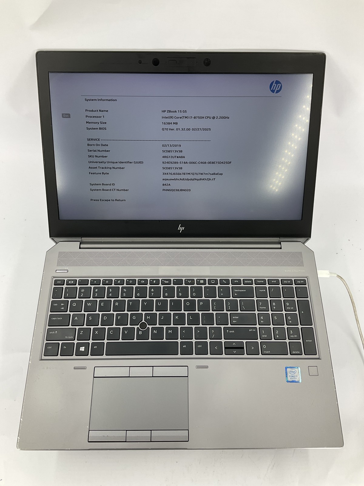 HP Zbook 15 G5 15.6″ Core i7-8750H 256GB 16GB B Win 11 Pro P2000