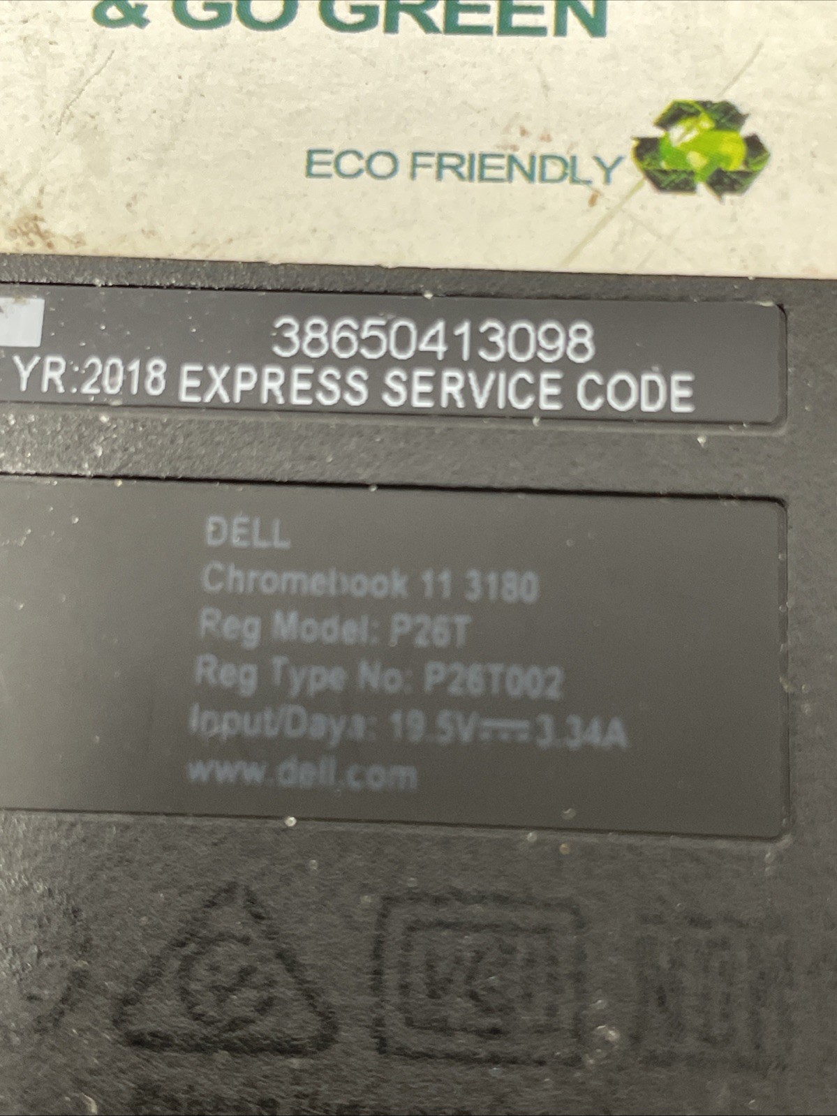 Dell Chromebook 11 3180 Laptop No AC Adapter For Parts Bought at auction no idea