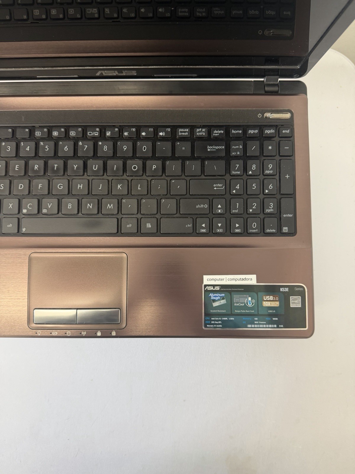 Asus K53E Laptop – Good Screen – Intel i5-2450M – Read Des