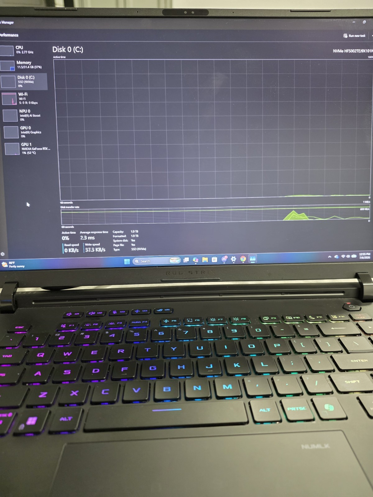 ASUS ROG Strix G 16in RTX 5080 32GB RAM 2TB SSD CPU ULTRA 9 275HX