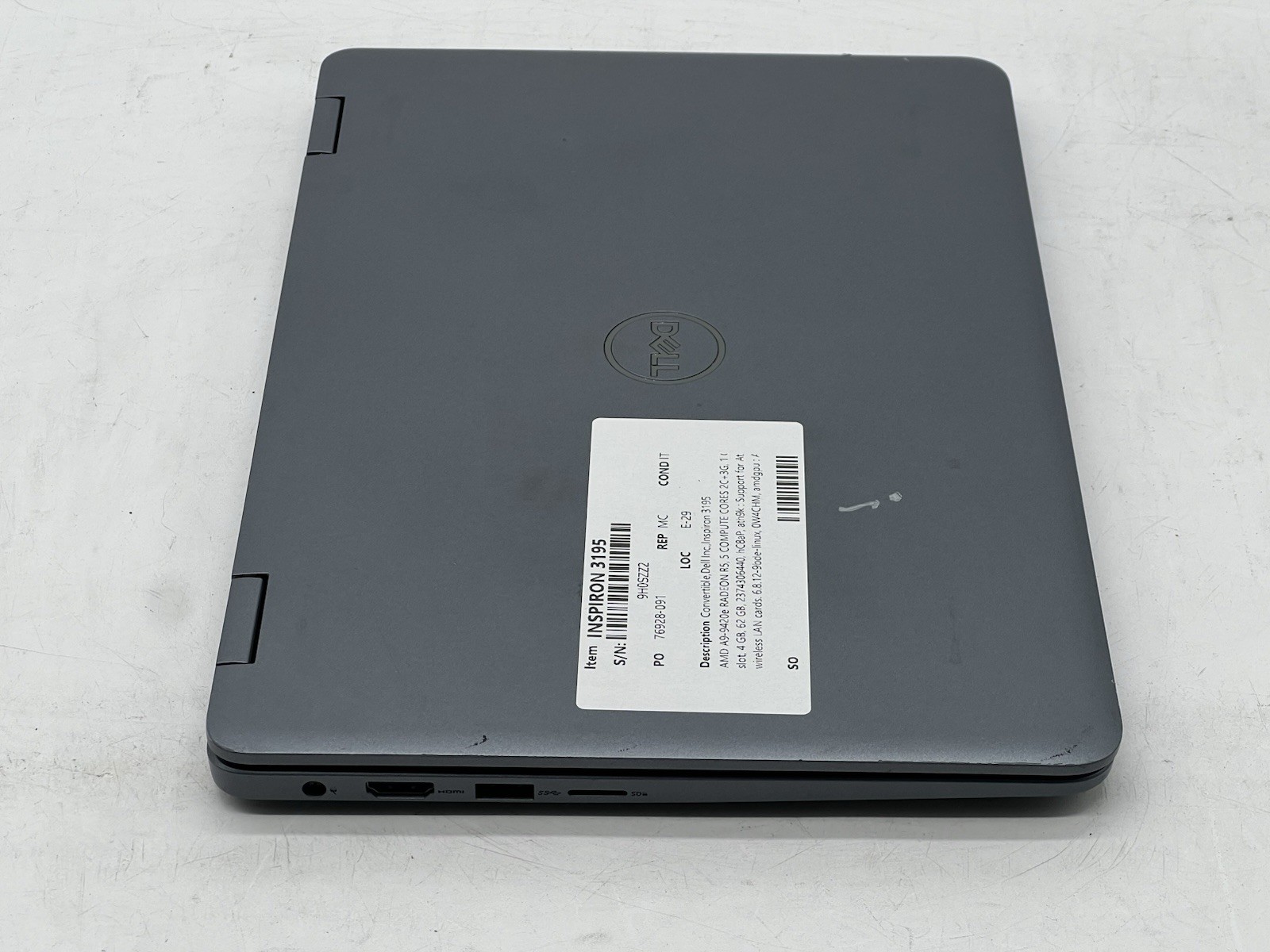 Dell Inspiron 3195, 63GB EMMC, AMD A9-9420e, Radeon R5, 4GB RAM, No OS/Adapter
