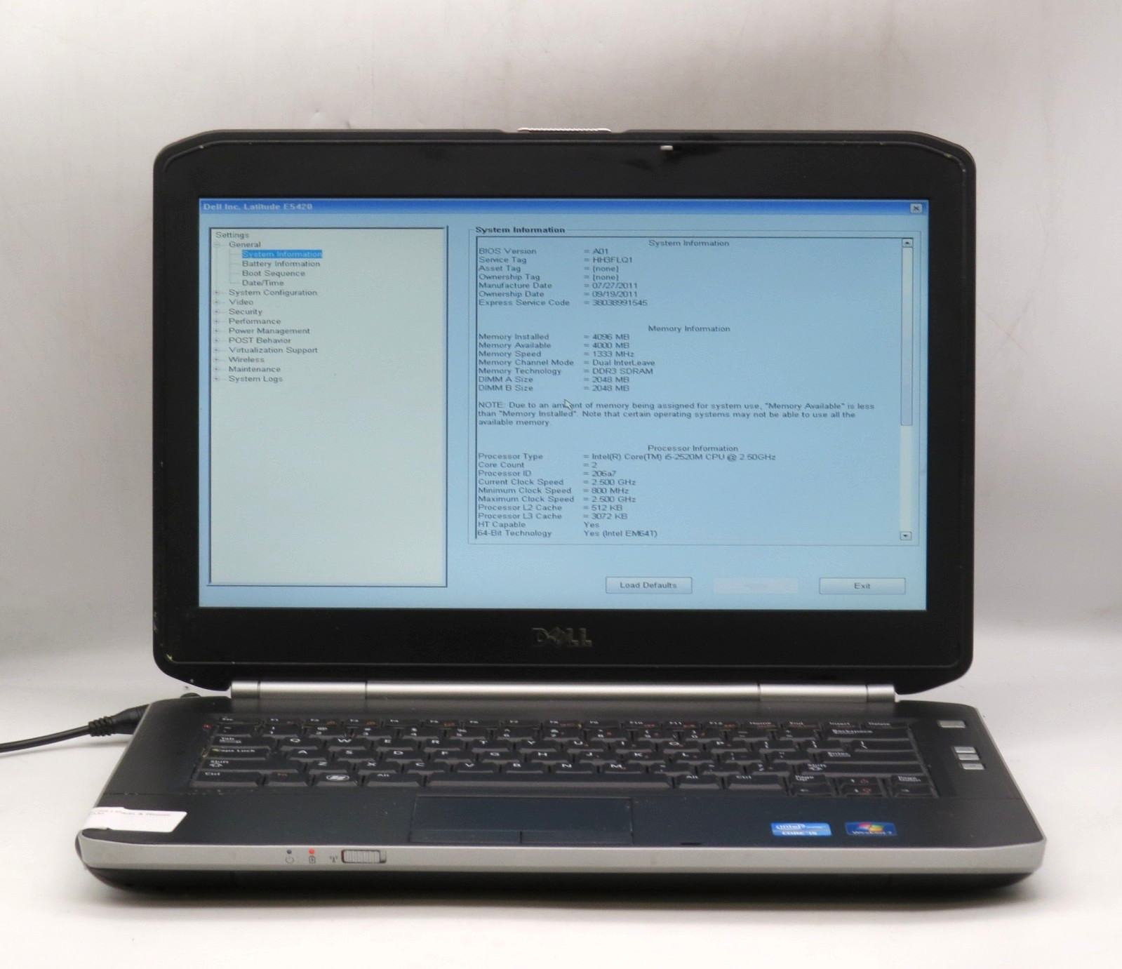 Dell Latitude E5420 _ i5-2520M @ 2.0 _ 4GB RAM _ No SSD / OS _ w/ AC *PARTS