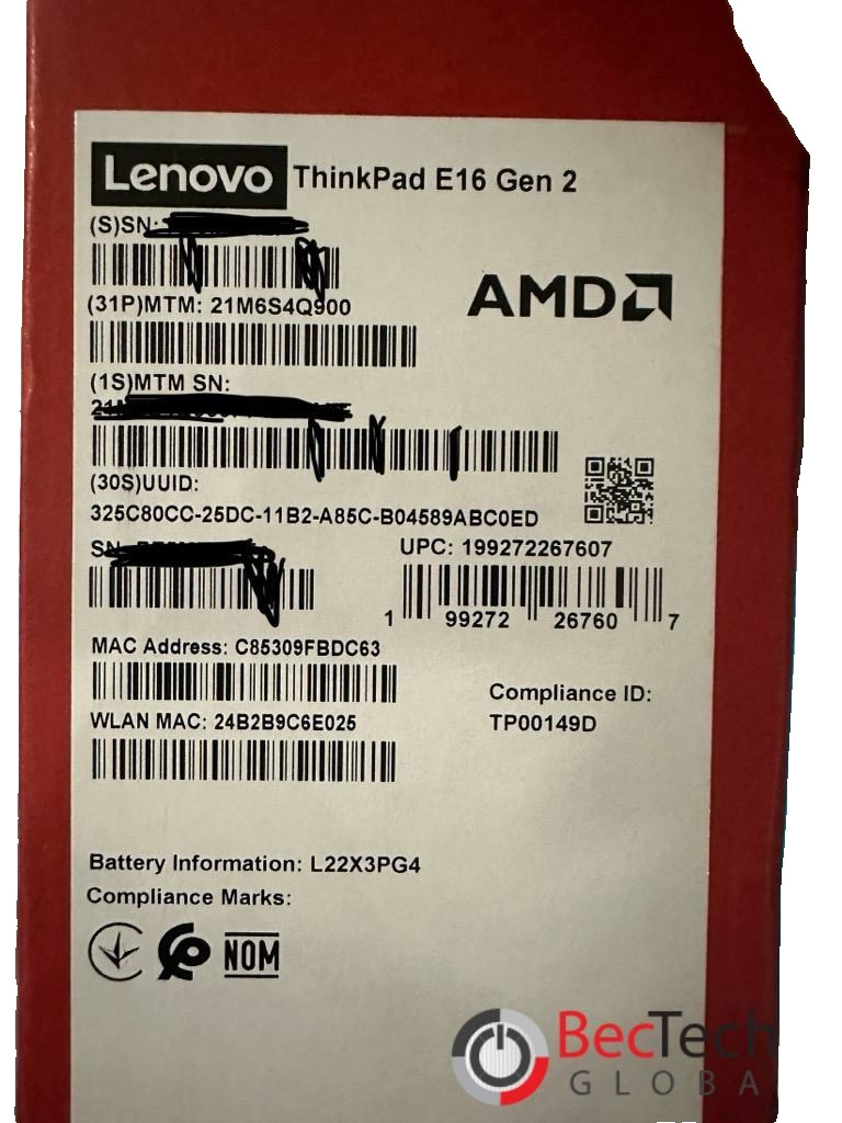Lenovo ThinkPad E16 Gen 2 AMD Laptop 16″ IPS 60Hz Ryzen 7 7735U NO OS