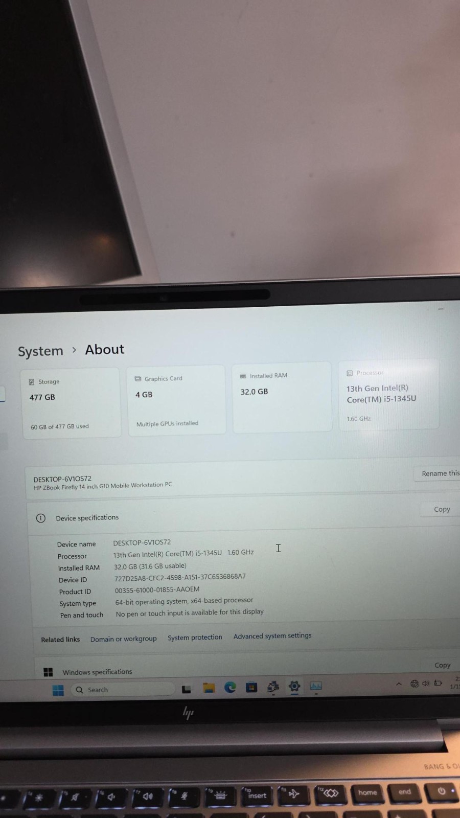HP ZBook Firefly 14 G10, i5-1345U, 1.60GHz, 32GB, 512GB NVMe,RTX A500 GPU W11PRO