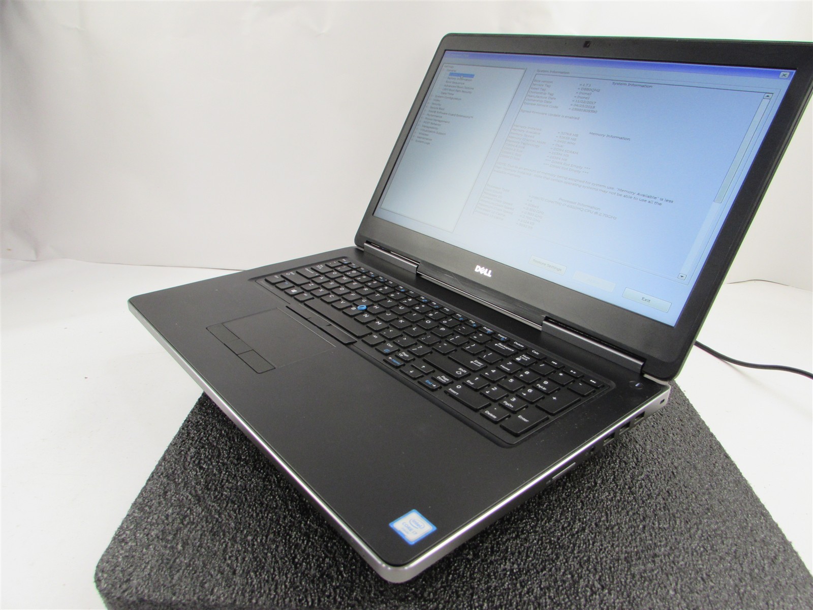 DELL PRECISION 7720 I7-6820HQ 512GB SSD 32GB RAM NVIDIA QUADRO P3000 NO O.S