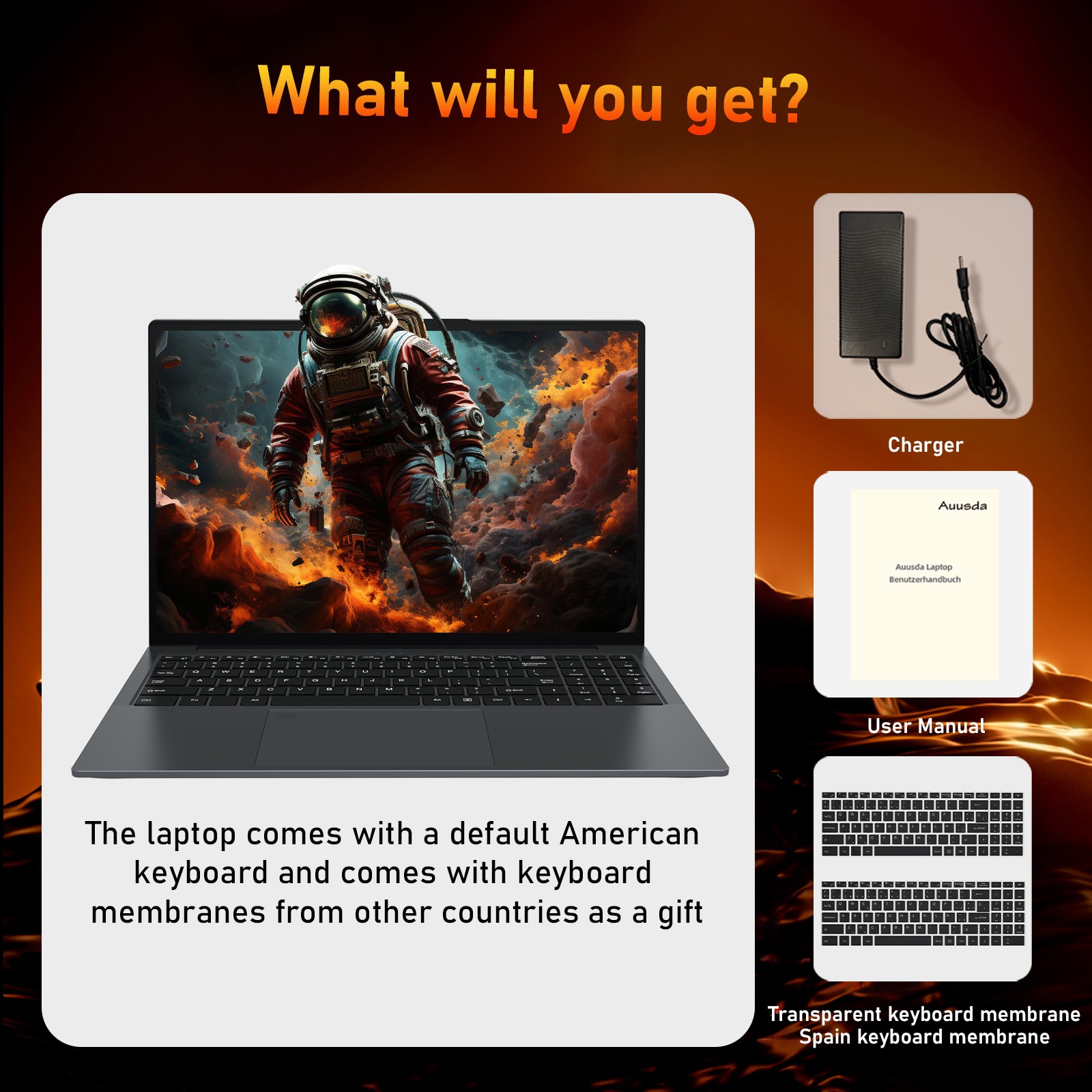 Auusda 16″ Laptop 3250U 16GB+512GB Large Storage Numeric Keypad for Study Work