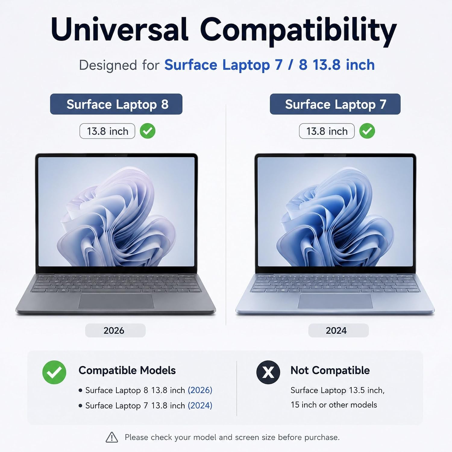 2-Pack Tempered Glass Screen Protector for Microsoft Surface Laptop 8/7 13.8 Inc