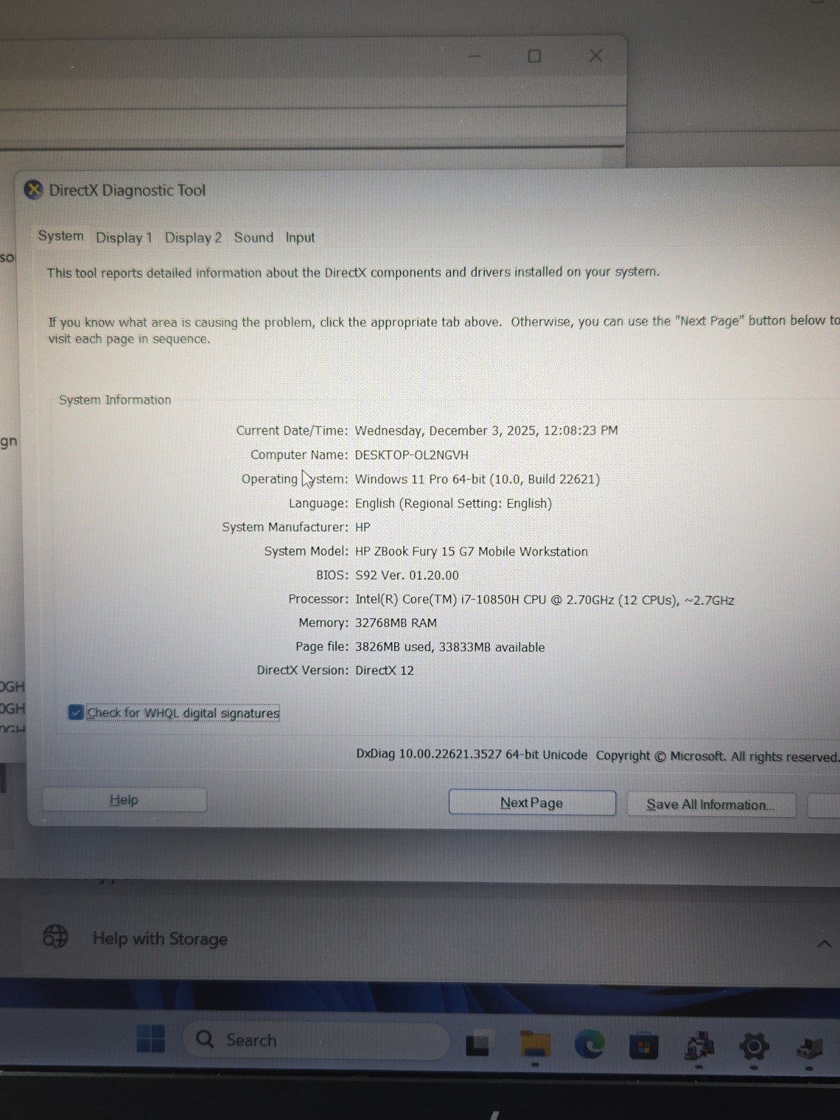 HP ZBook Fury 15 G7 i7-10850H 32Gb RAM 512Gb SSD Quadro T2000 Workstation