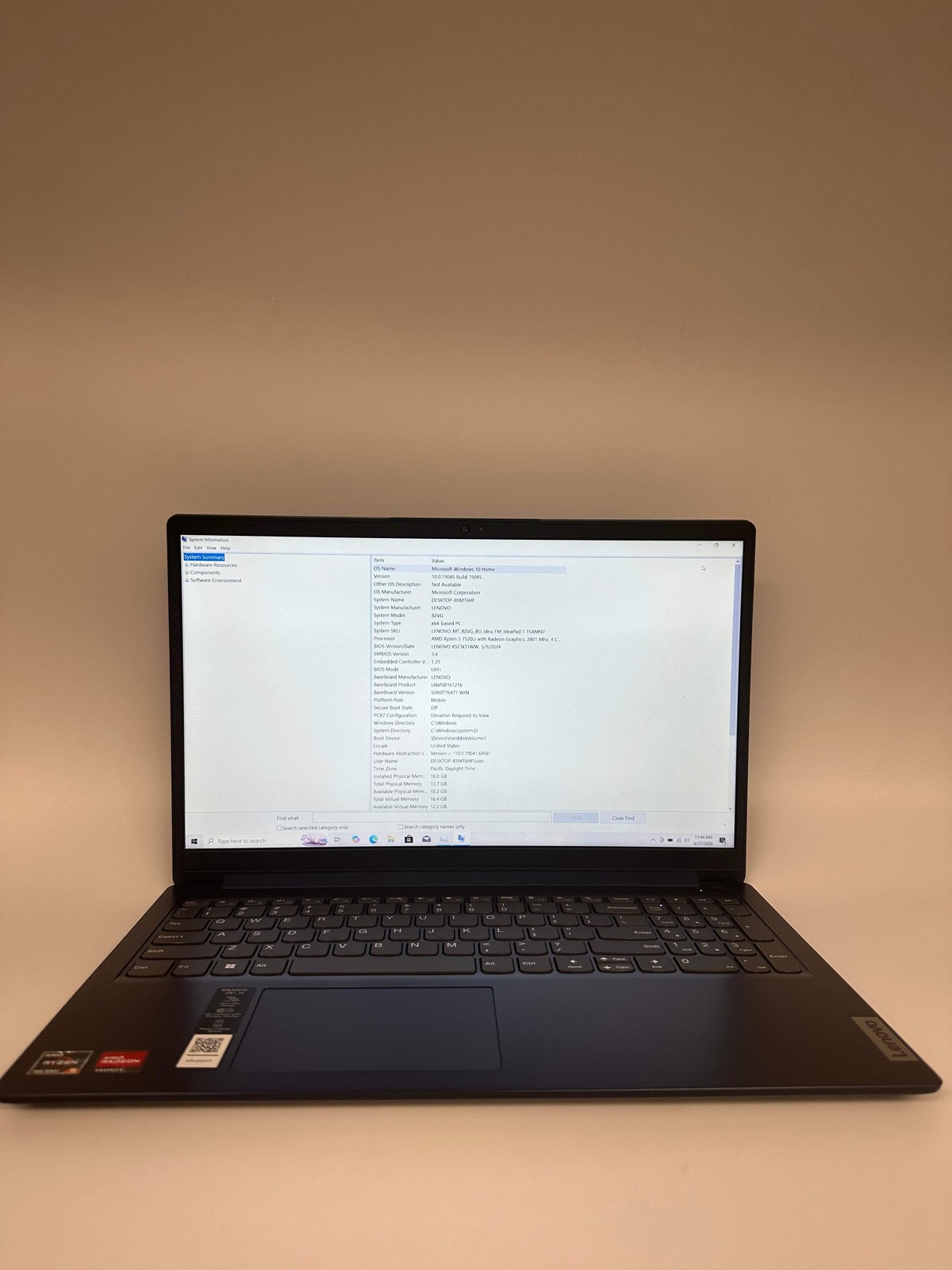 Lenovo Ideapad 1 15AMN7 Laptop AMD Ryzen 5 7000 16GB RAM 256GB Black