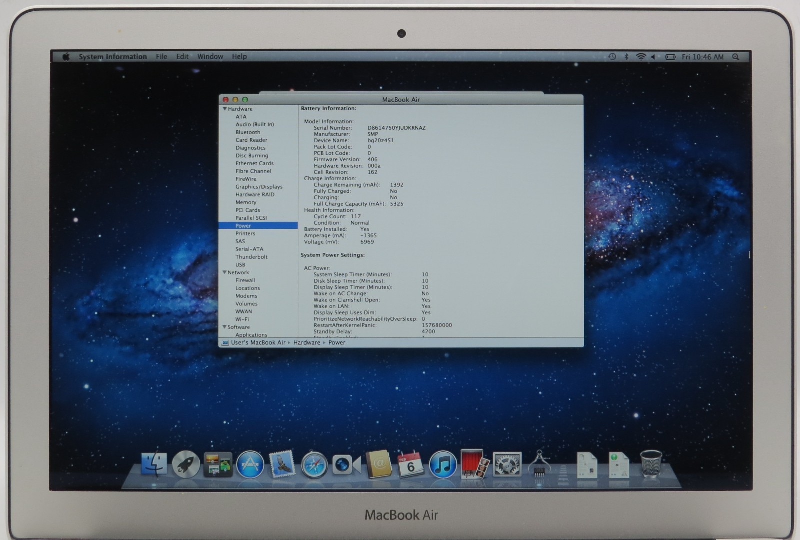 2011 MacBook Air 13″ A1369 i5-2557M @ 1.7GHz 4GB RAM 128GB SSD MacOS X