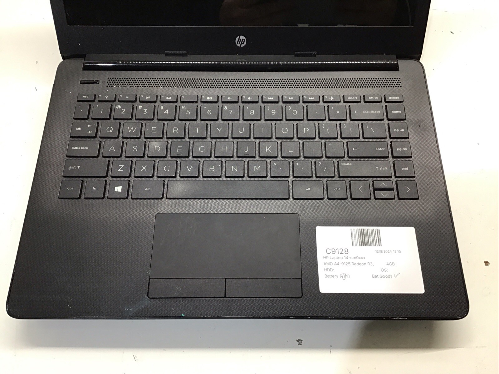 HP Laptop 14-CM0041NR AMD A4-9125 Radeon R3, 2300MHz 4GB NO HDD No Batt