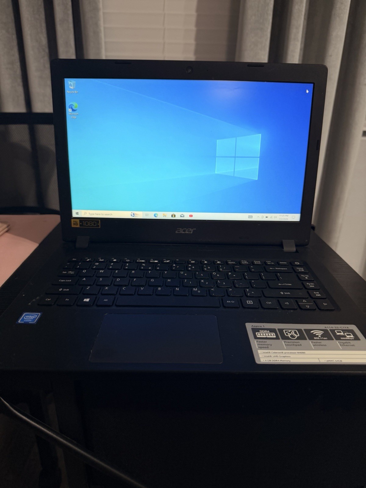 Acer Aspire 1 A114-32 14in FHD Celeron N4000 4GB 64GB eMMC Win10