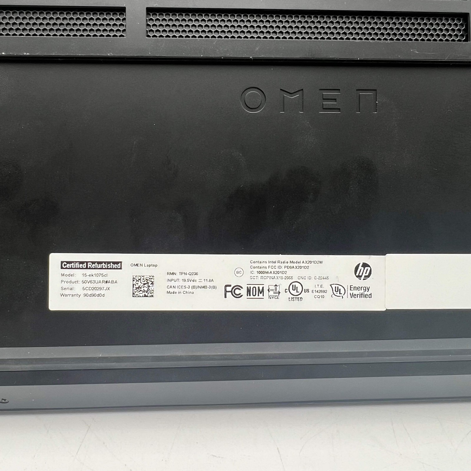HP Omen 15-ek1075cl 15-inch Core i7 11th Gen RTX 3070 40GB RAM 2TB SSD Laptop