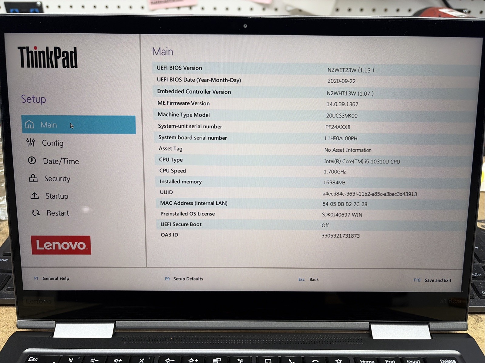 Lenovo ThinkPad X1 Yoga Gen 5 14″ Touch i5-10310U 16GB RAM 512GB SSD, Gray