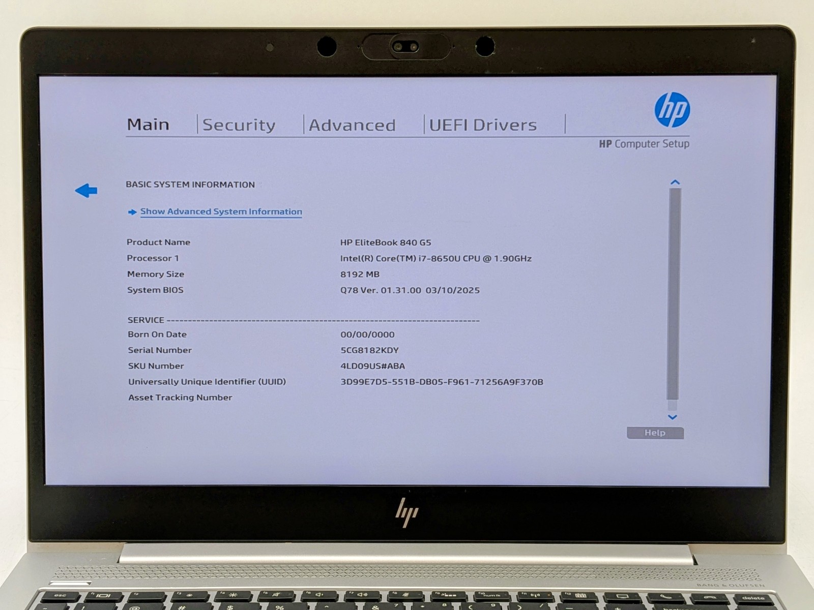 HP Elitebook 840 G5 14″ FHD I7-8650U 256GB SSD 8GB W11P Webcam Backlit *READ*