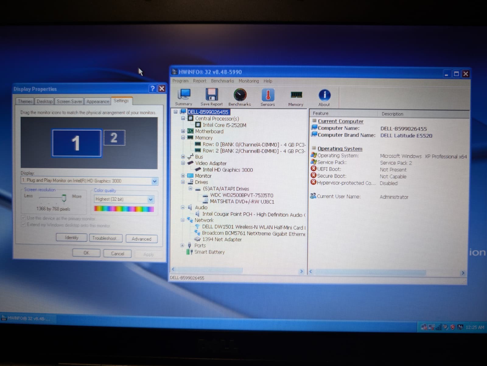Dell Latitude E5520 | i5 2nd Gen 8GB RAM 250GB HDD | Win XP Pro 64-Bit | DVD-RW
