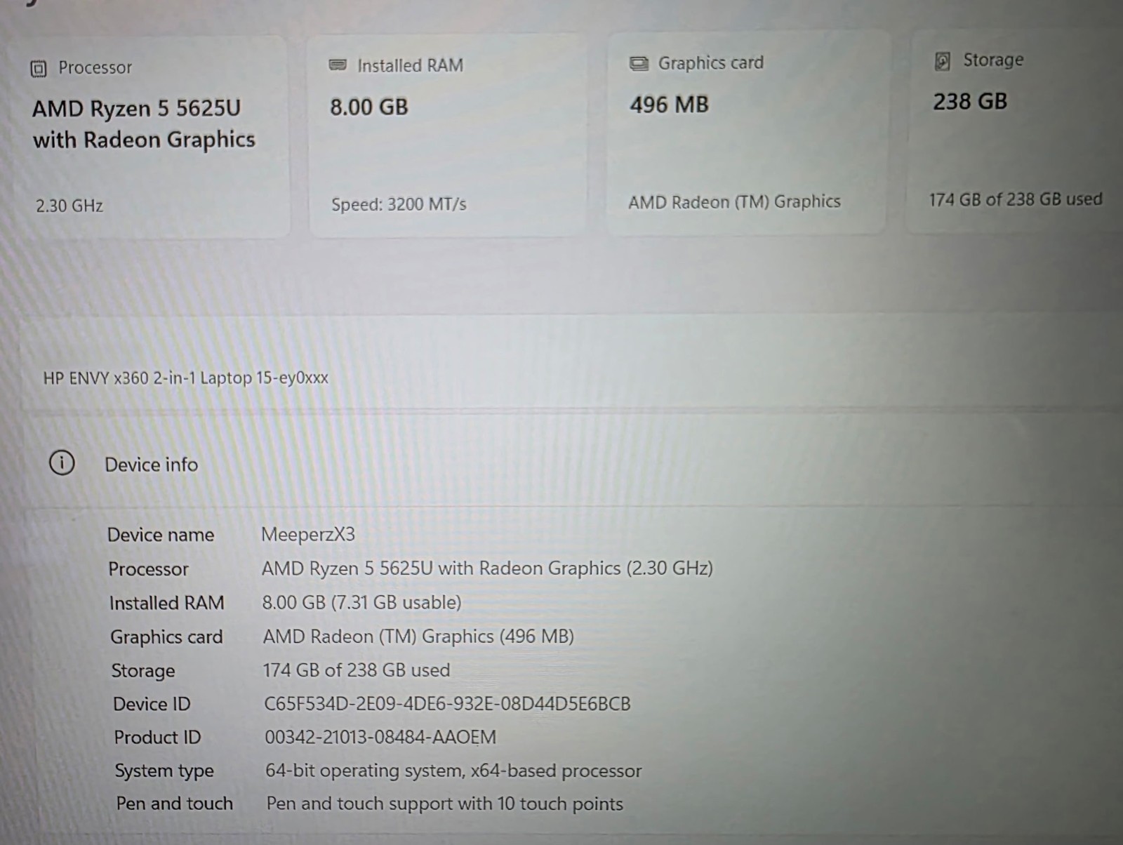 HP Envy X360 2-in-1 Laptop 15.6″ Touch-Screen AMD Ryzen 5, 8GB RAM
