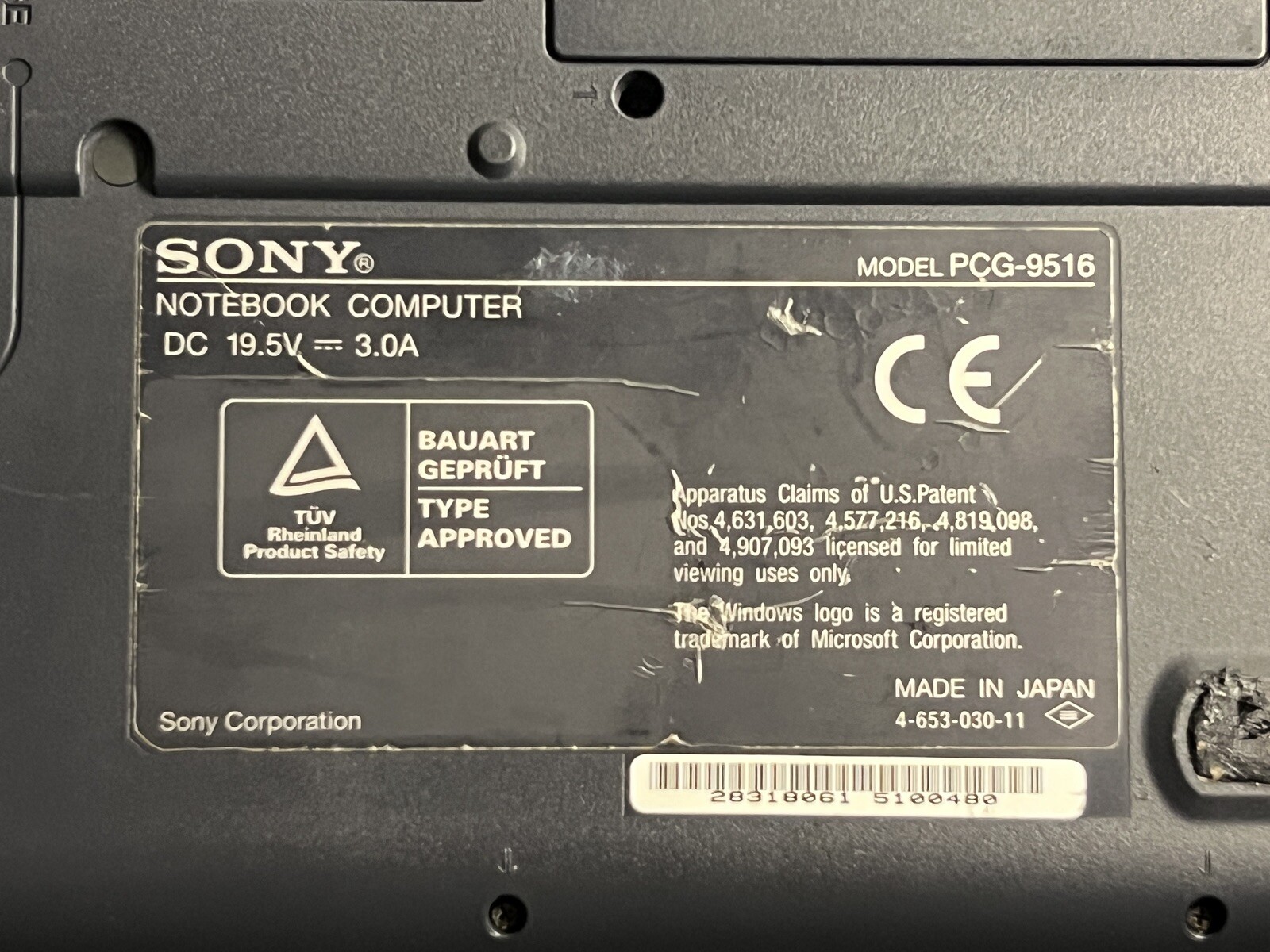 Sony PCG-FX109K Laptop Vintage Pentium III