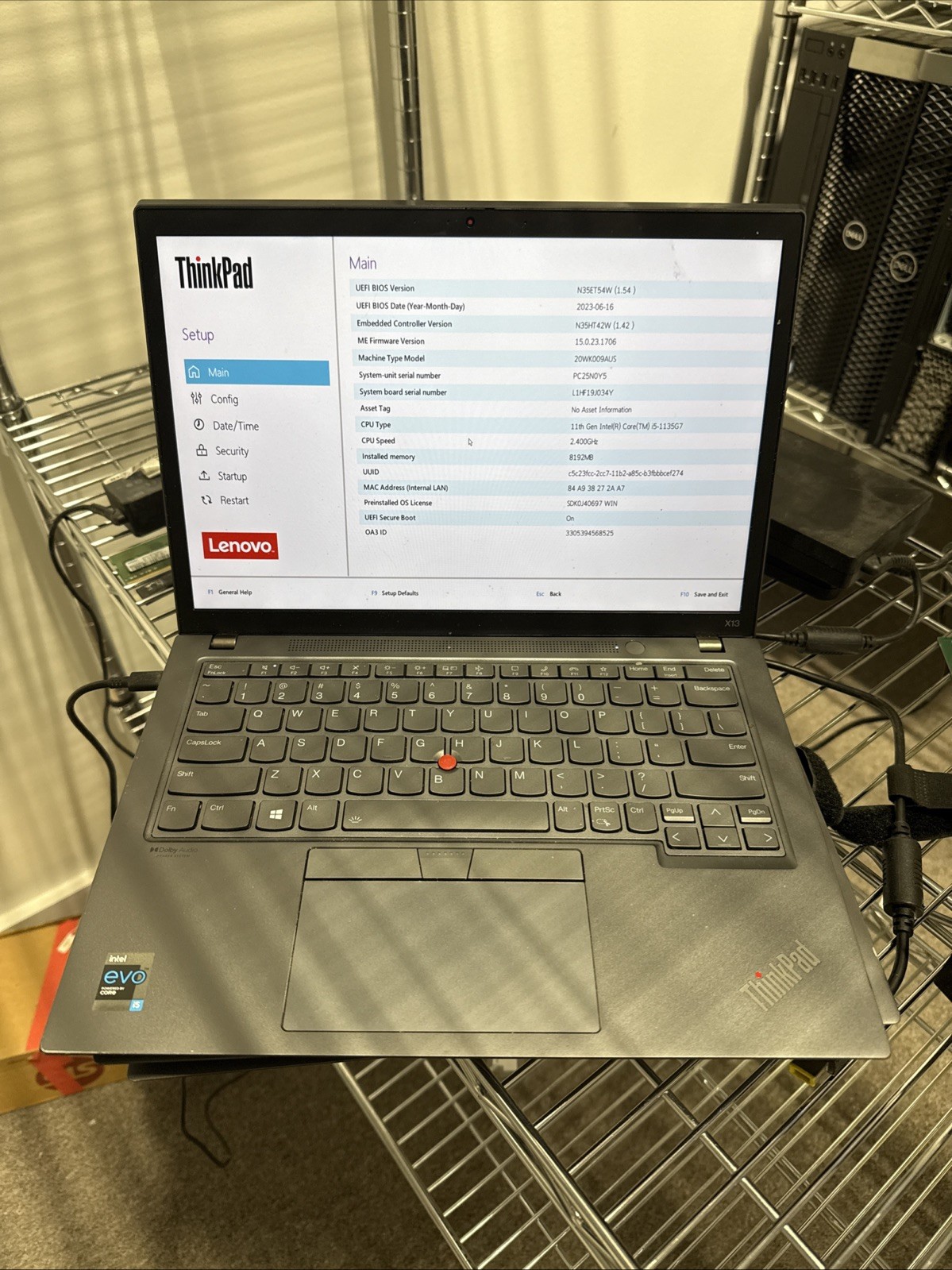 Lenovo ThinkPad X13 Yoga Gen 2 i5-1135G7 8GB No SSD/OS/AC Laptop A+ VGC
