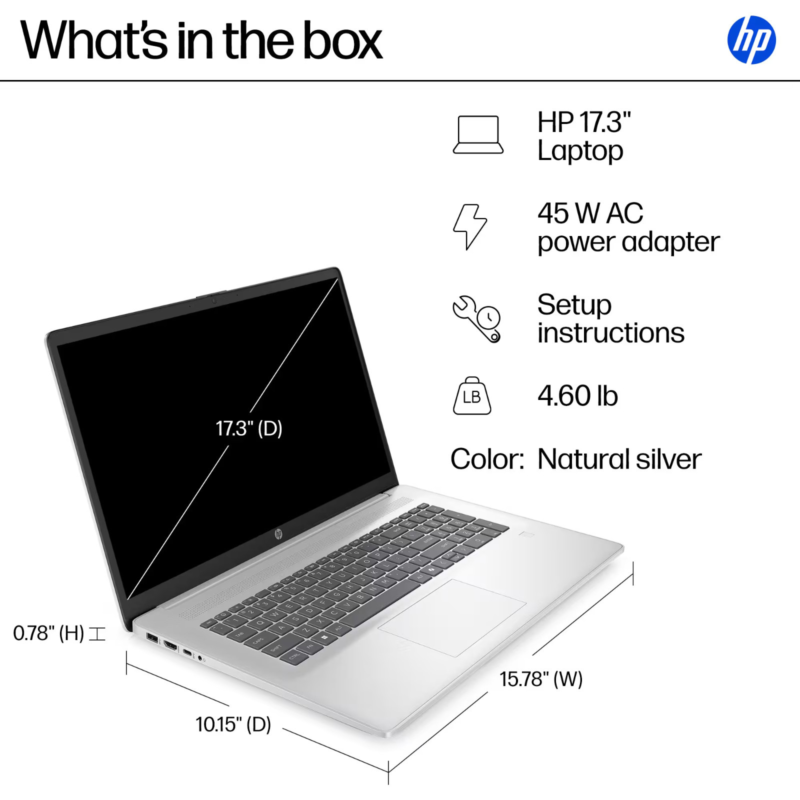 HP 17.3″ Laptop Office 2024 Computer Intel i7-1355U 16GB RAM & 512GB SSD Win Pro