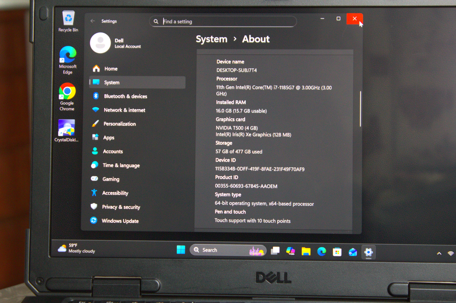 Dell Latitude 5430 Rugged i7-1185G7 Nvidia T500 512GB 16GB Touch Fingerprint