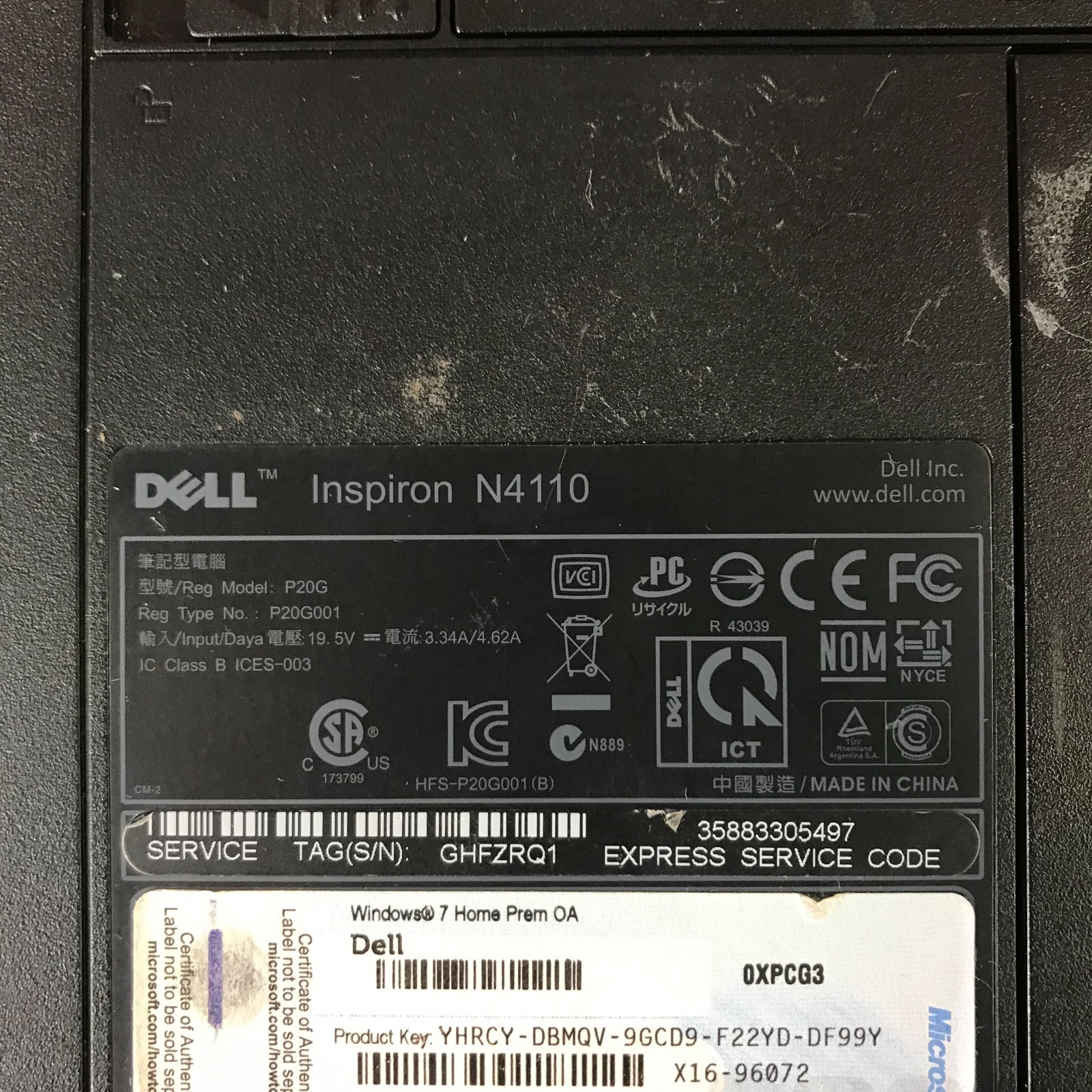 Dell Inspiron N4110 Retro Gaming Laptop i3-2330M 2.20GHz 4GB RAM (Windows 7 Pro)