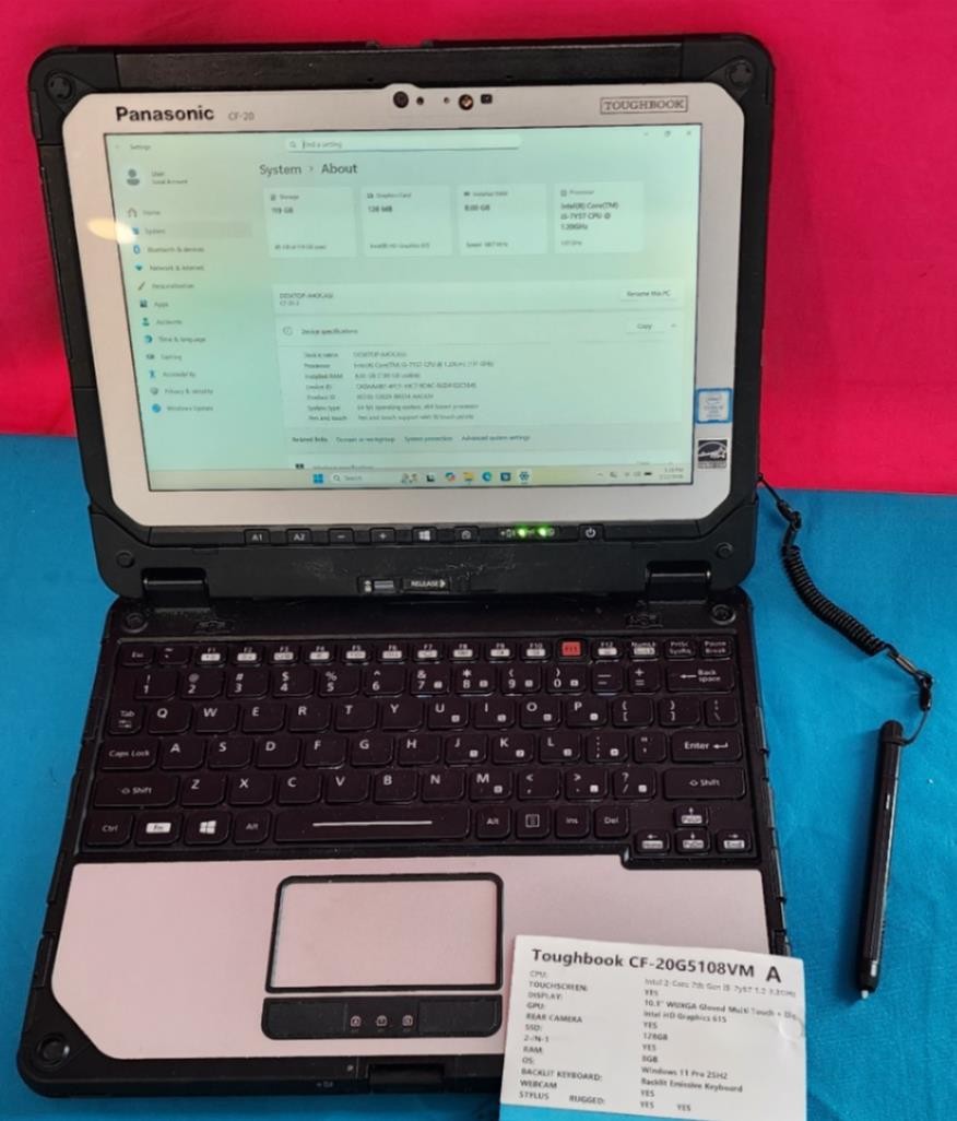 i5 Panasonic Toughbook 2-IN-1 CF-20 MK2 Touch 8GB 10.1″ GPS 128GB SSD LTE W11Pro