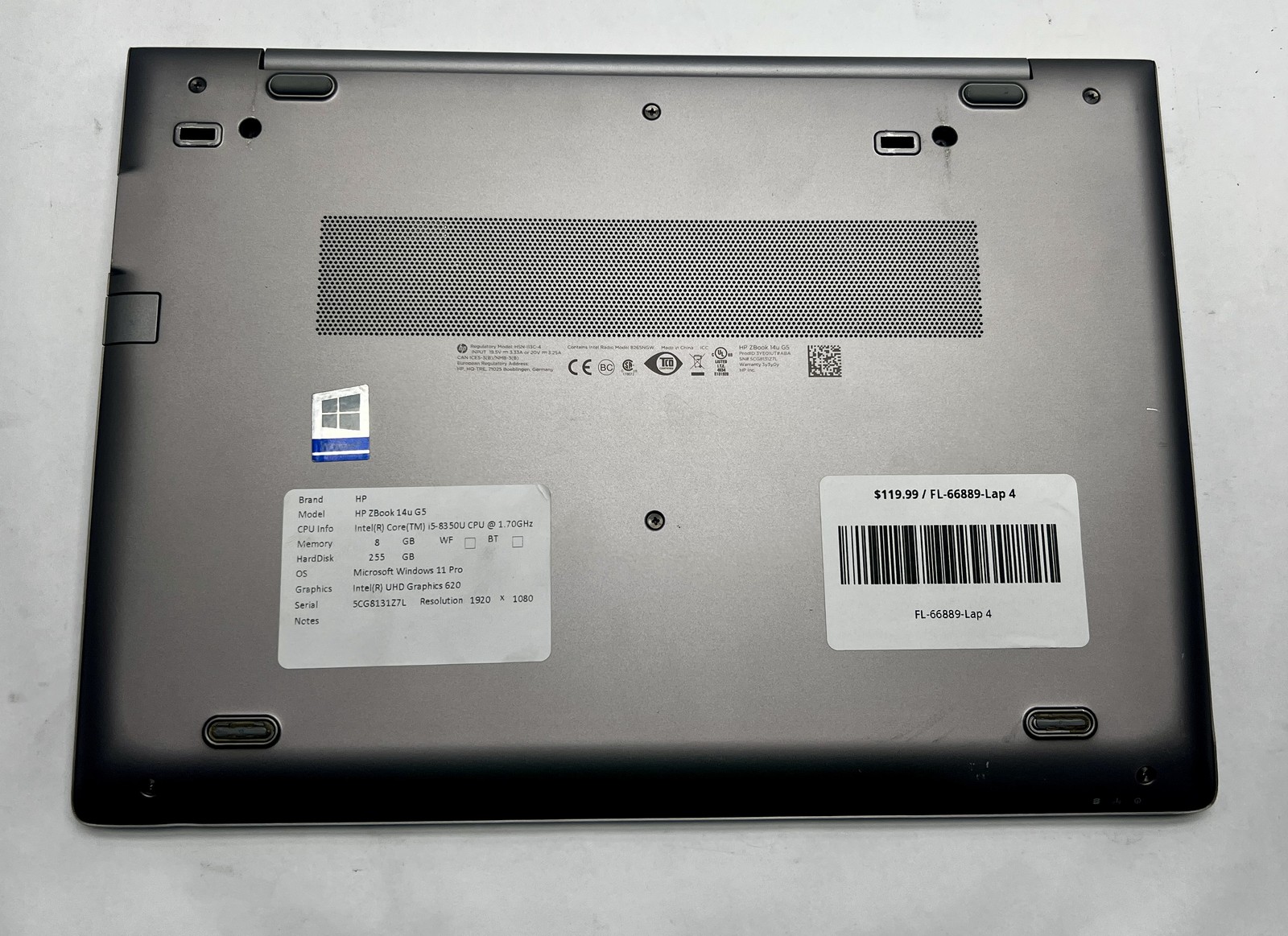 HP Zbook 14u G5, intel core i5-8265U, 8GB, 256GB, W11P #1*