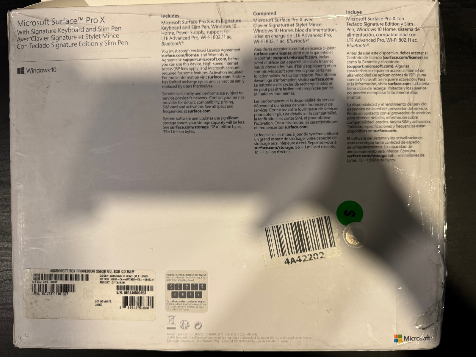 Microsoft Surface Pro X 13″ Touch 256GB SSD, Microsoft SQ1, 3.00 GHz, 8GB,