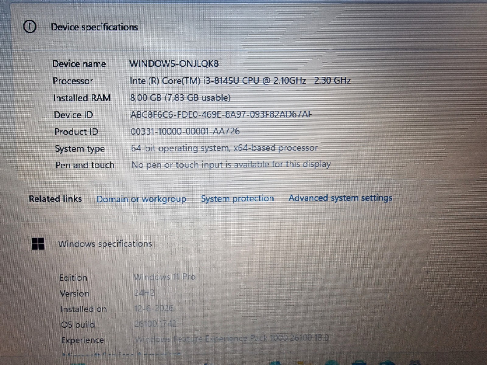 Dell Latitude 3310 Intel Core i3-8145u 8GB 128GB Windows 11 Pro TPM 2.0 WiFi