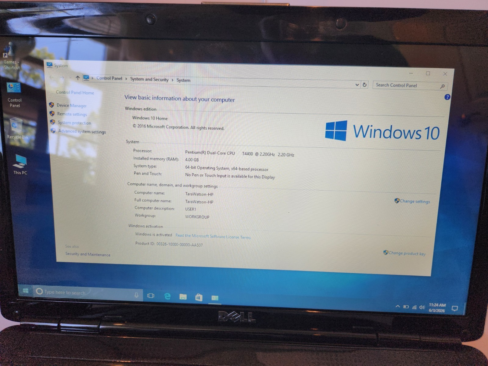 #12-Dell Inspiron1545 Laptop | Win10 Pro| Intel 2.2ghz CPU |4gig RAM|500 gig HD