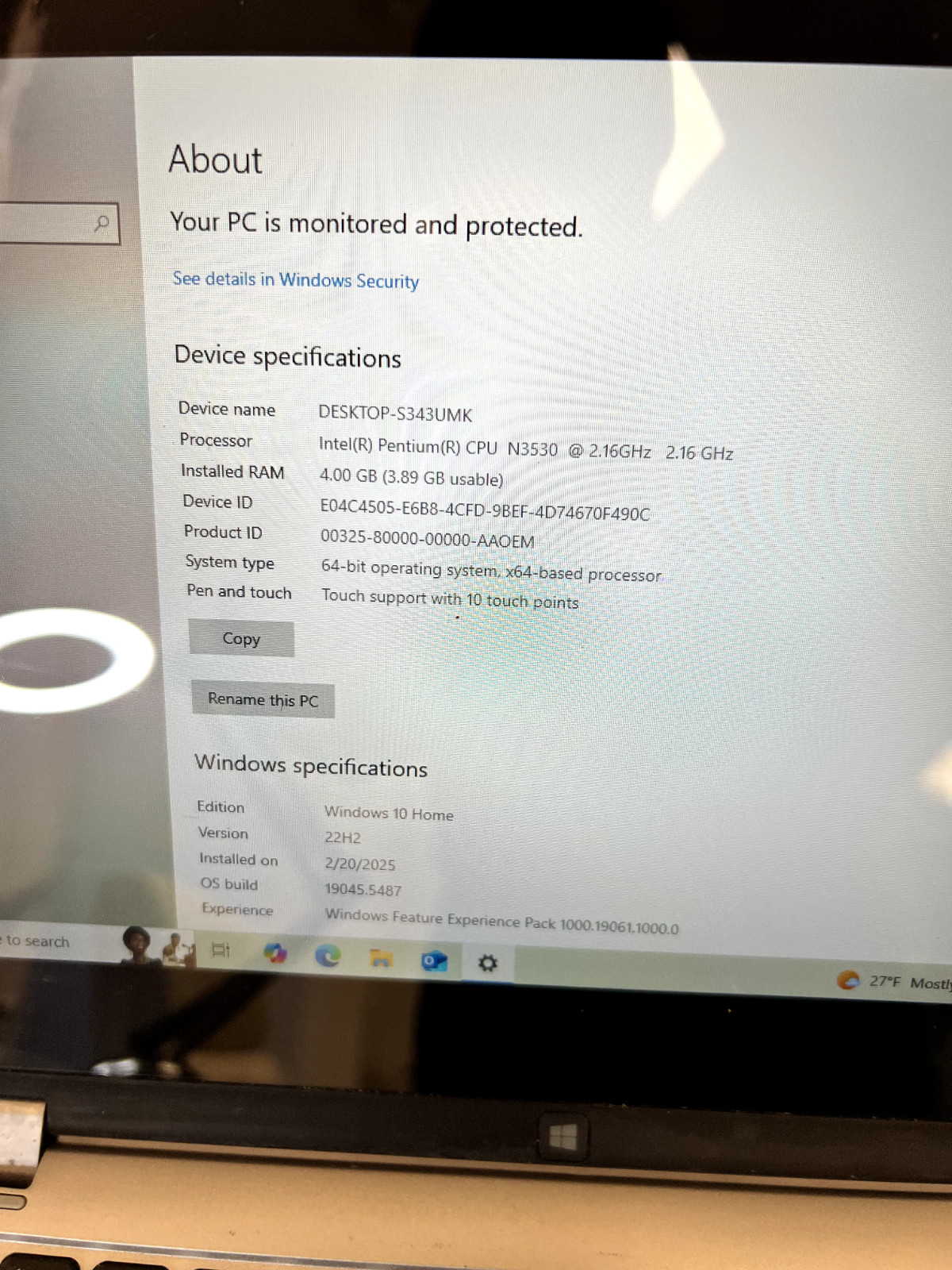 Dell Inspiron 11-3147 11″ Laptop Pentium N3530 2.16GHz 4GB RAM 500GB HDD Win10H!