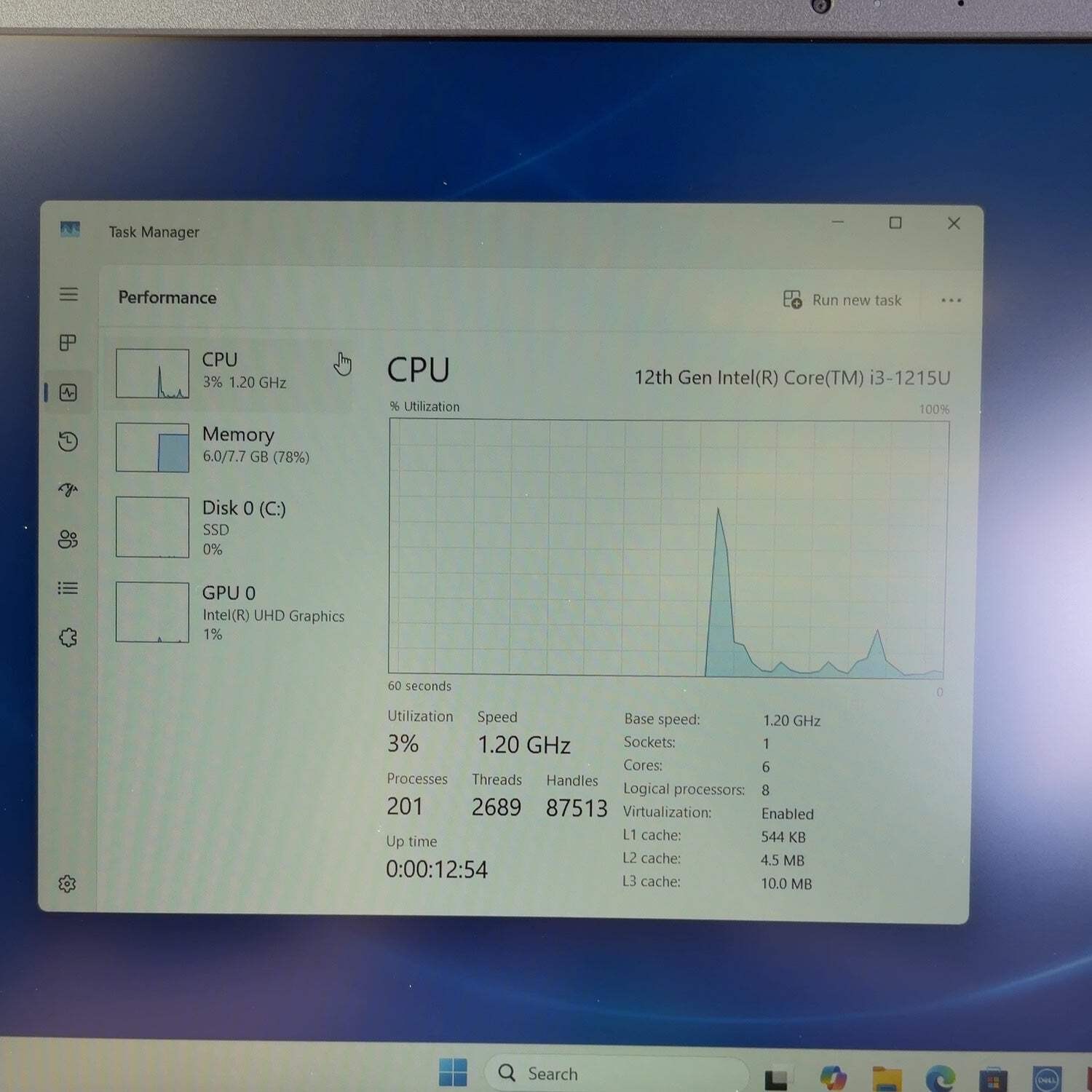 Dell Inspiron 3520 15.6″ Pentium Silver N5030 1.1GHz SSD