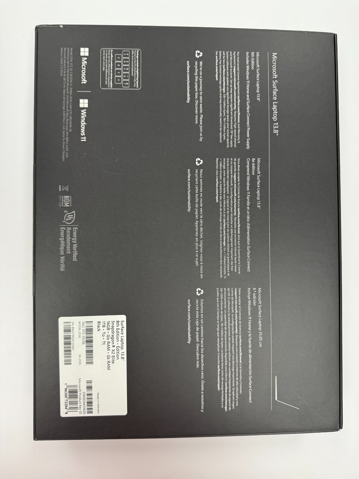 Microsoft Surface Laptop 13.8” 8th Edition 1tb