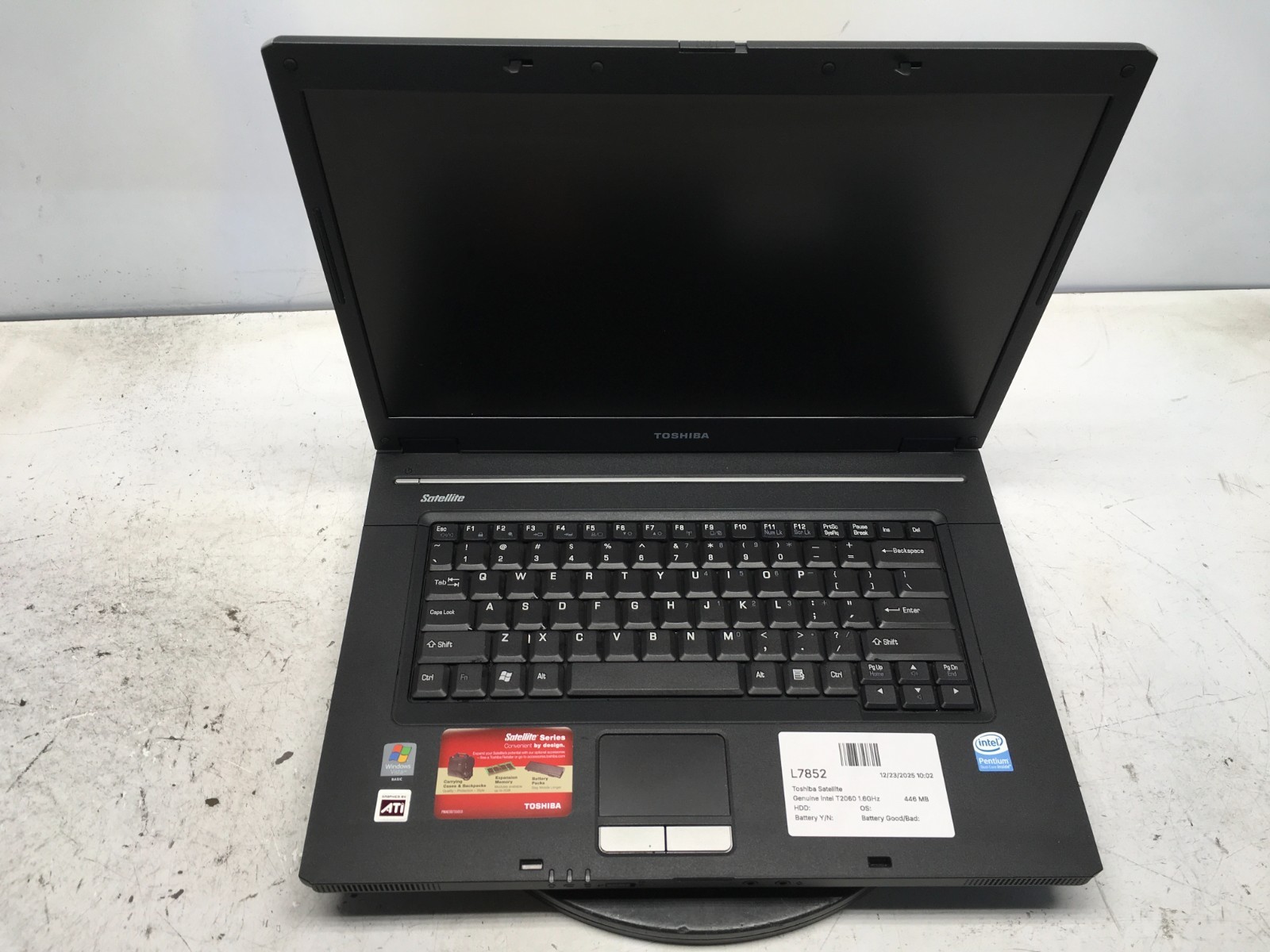 Toshiba Satellite L30 Genuine Intel T2060 1.6GHz 446 MB NO HDD
