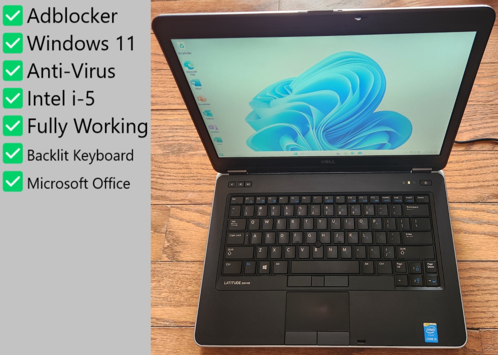Dell Latitude E6440 (256GB SSD, Intel i-5, 2.7GHz, 8GB RAM, Windows 11) Laptop