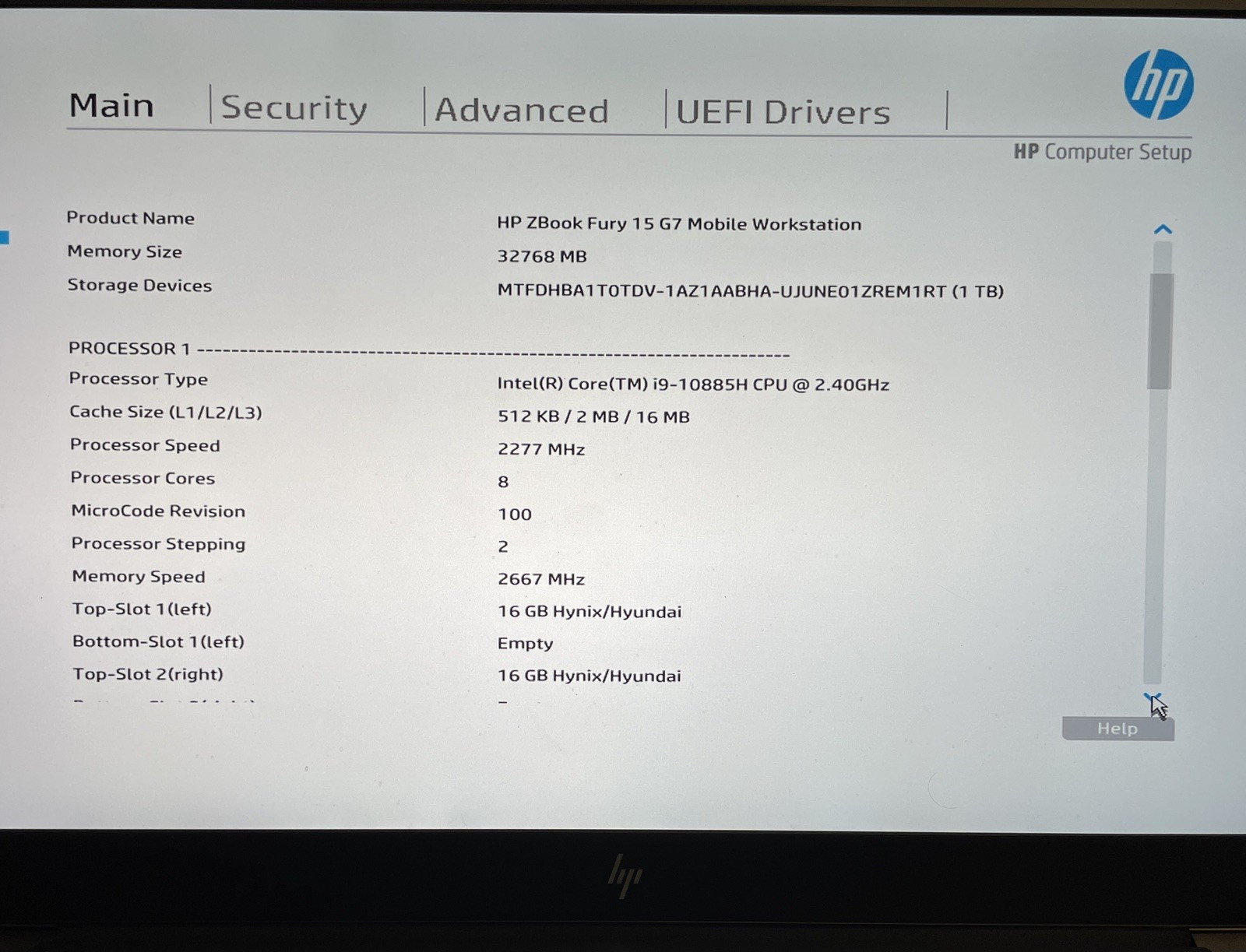 HP ZBook Fury 15″ G7 UHD 4K NVIDIA Quadro RTX 4000 2.4GHz Intel Core i9 32GB 1TB
