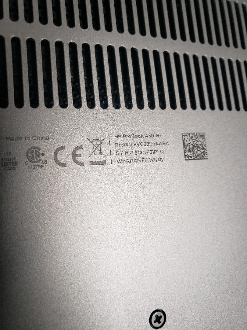 HP ProBook 430 G7 13.3″ i5-10210U 1.6GHz 16GB Ram 500 SSD Win 11 Pro