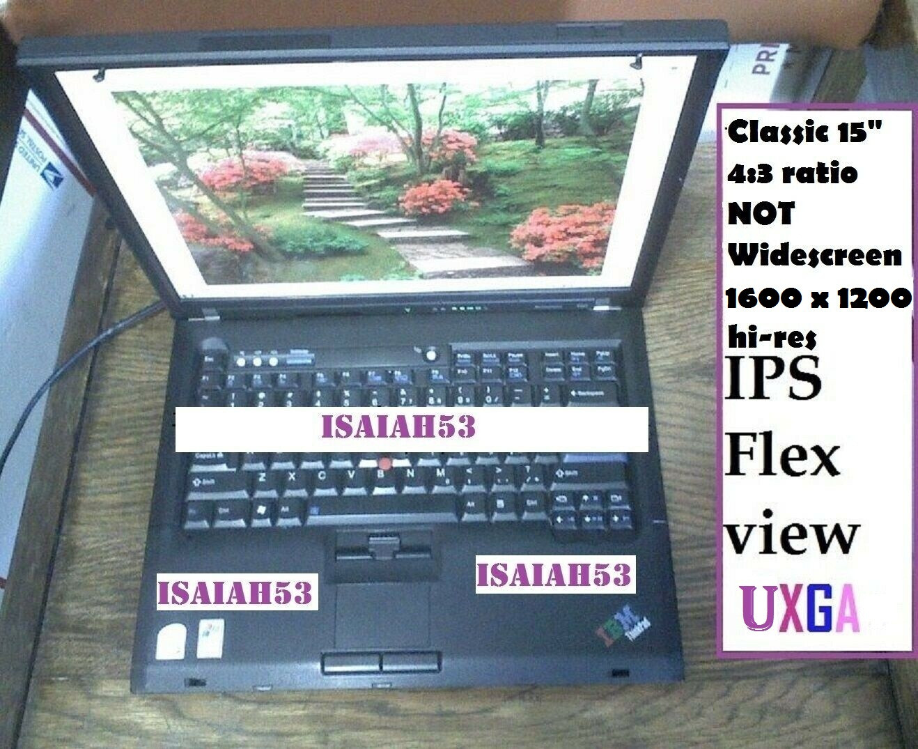 CLASSIC Lenovo T601F ✅FRANKENPAD✅ 15″ NOT WIDESCREEN! USED LCD ☆ UXGA IPS laptop